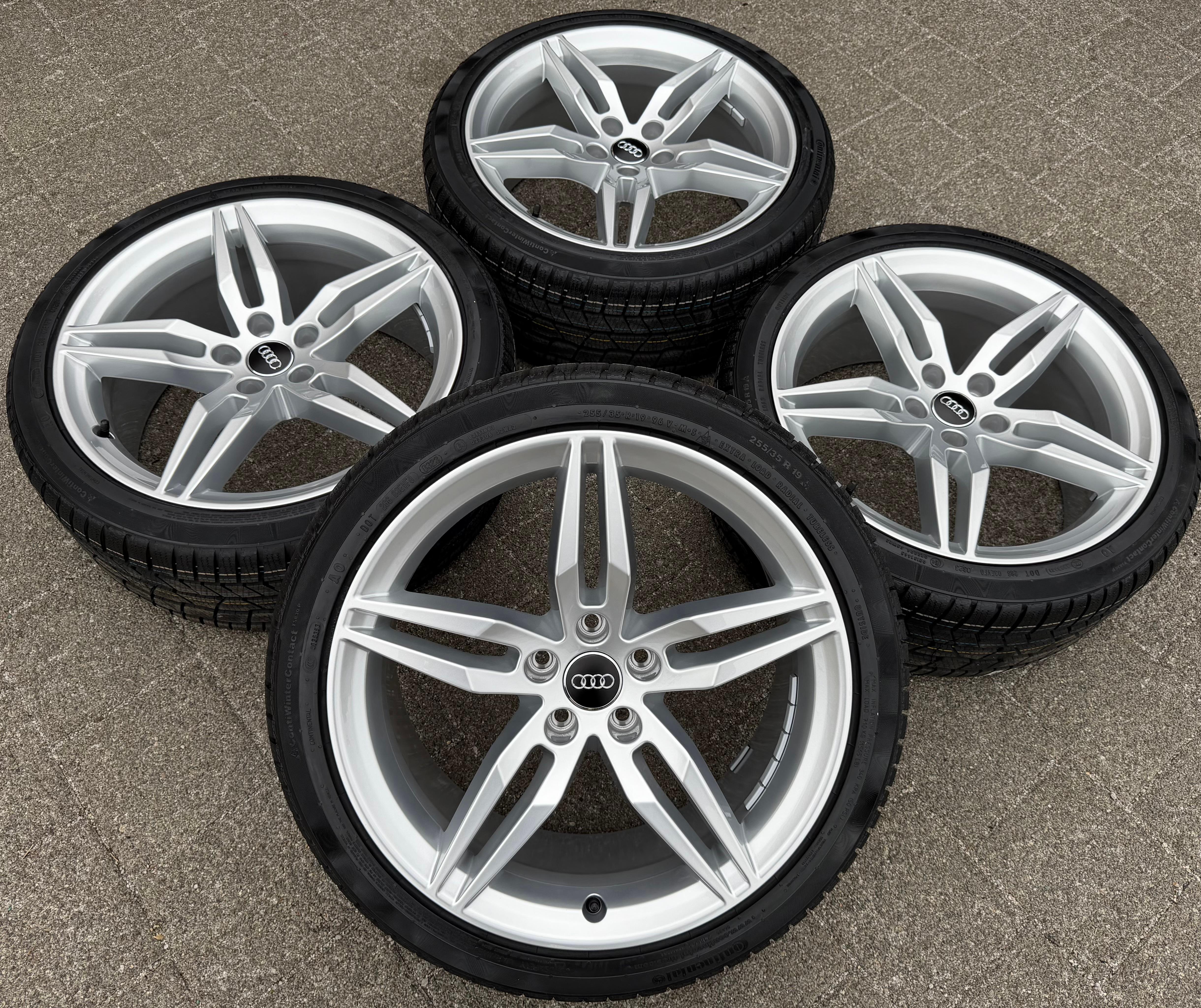 4 originele 19-inch aluminium wintervelgen voor Audi A5 S5 8W F5 8W0601025AM 255/35R19 96V NIEUW 2023