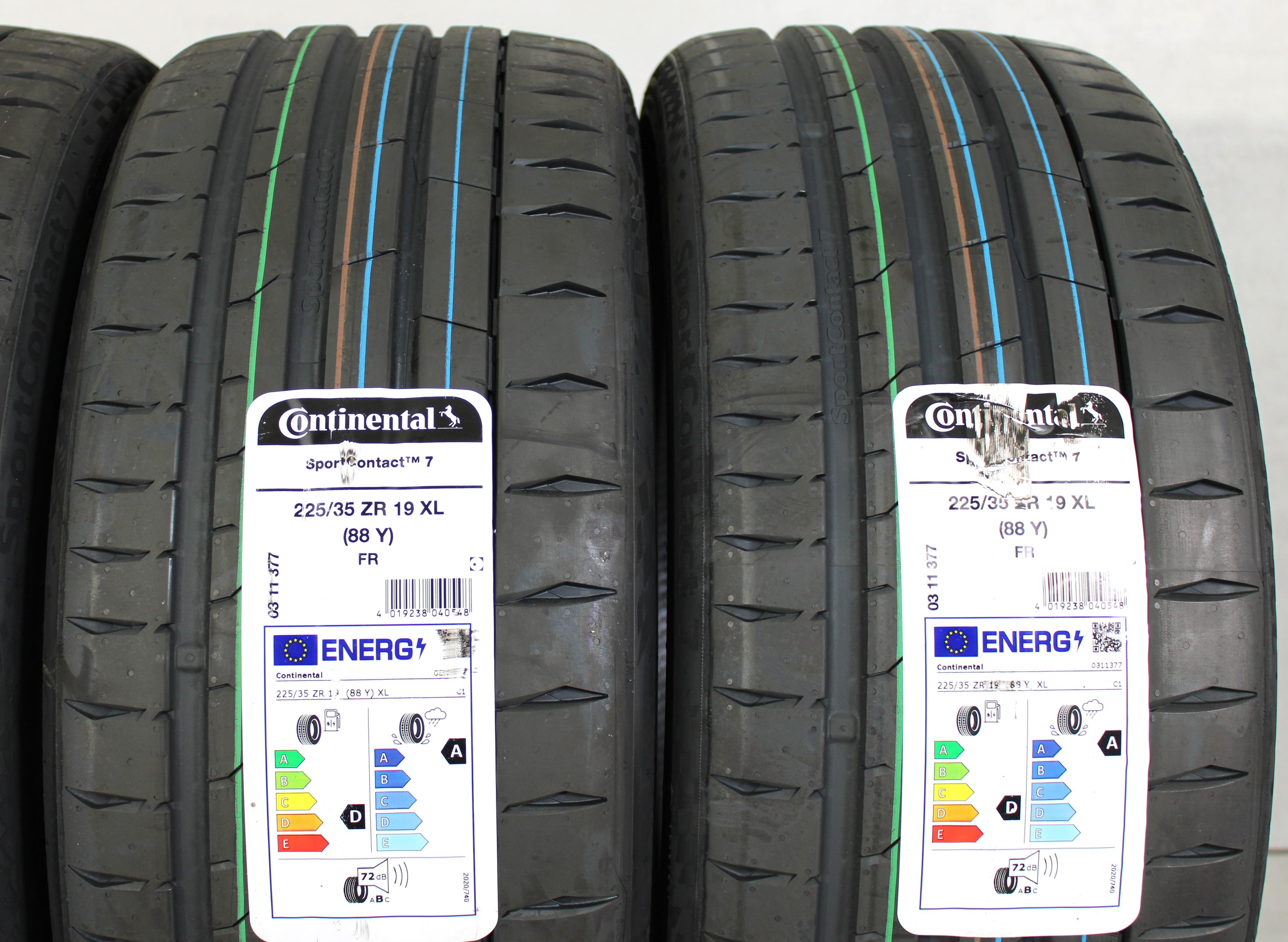 4 x 225/35R19 88Y neumáticos de verano Continental Sport Contact 7 2024 XL