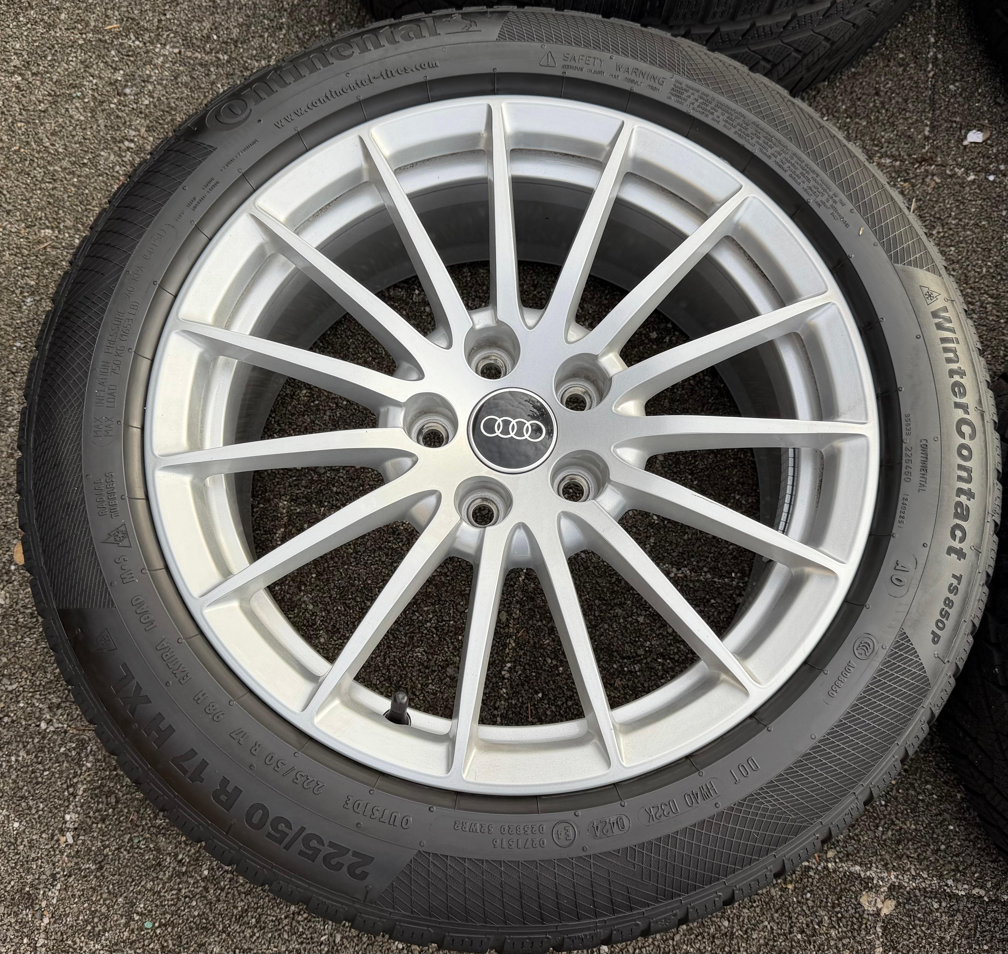 4 RUEDAS DE INVIERNO DE ALEACIÓN ORIGINALES DE 17" PARA AUDI A5 F5 8W 225/50R17 98H 8W0601025AE CONTINENTAL