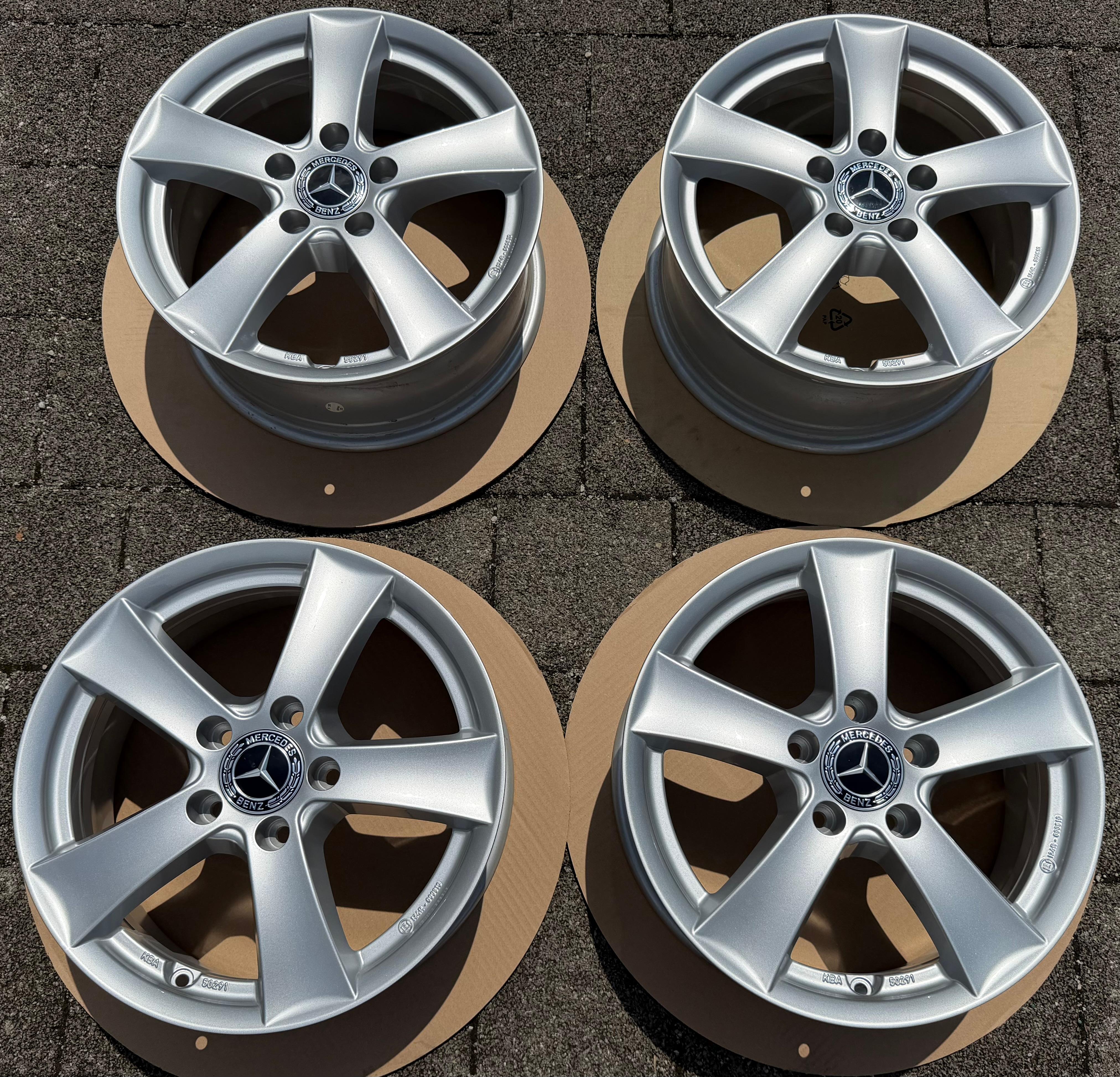 4 ALUFELGEN 16" MERCEDES A-KLASSE W176 B-KLASSE W246 CLA W117 6,5x16 ET49