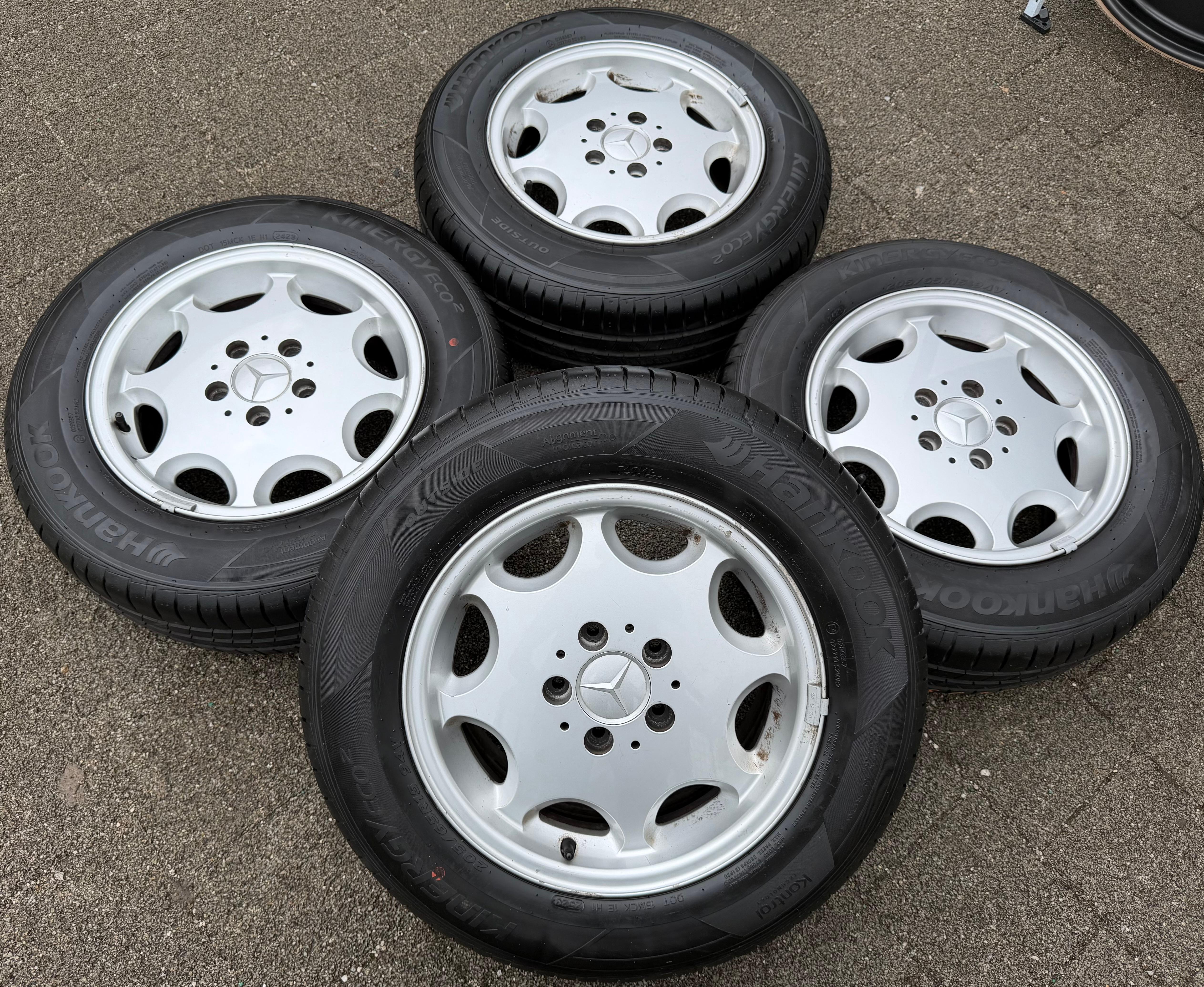 4 ORIGINAL 15" ALU SOMMERRÄDER MERCEDES E-KLASSE W210 A2104010002 205/65R15 94V