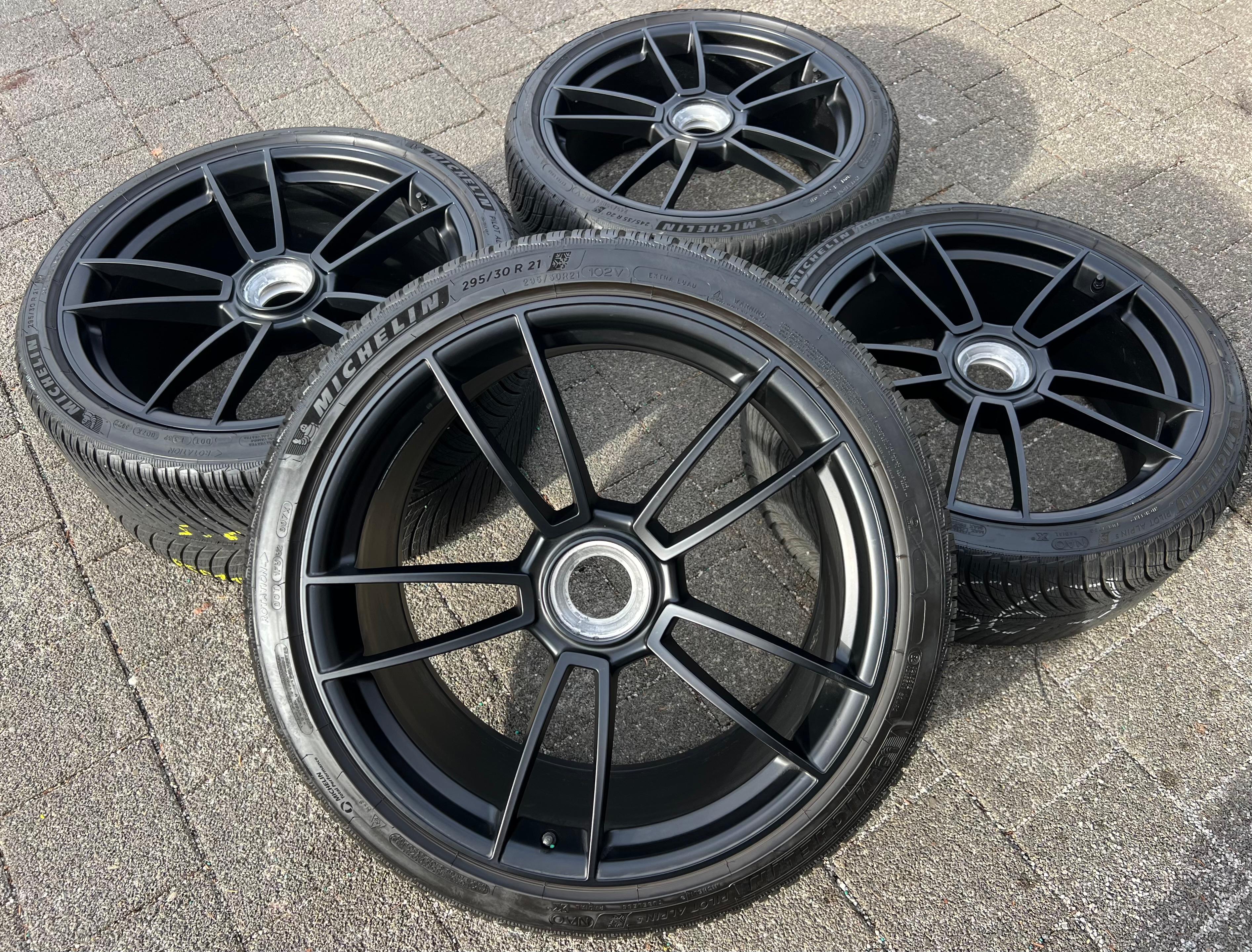 4 llantas de aluminio originales de invierno de 20" y 21" para Porsche 911 992 GTS con cierre central (Centerlock)