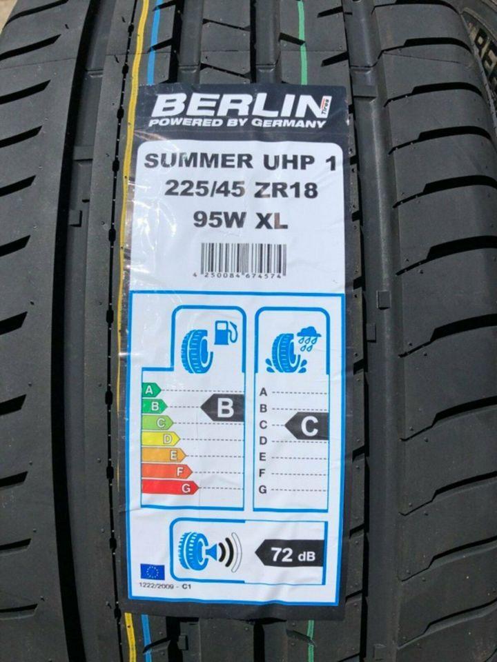 2 X 225/45R18 95W BERLIN TIRES SUMMER UHP1 ZOMERBANDEN NIEUW