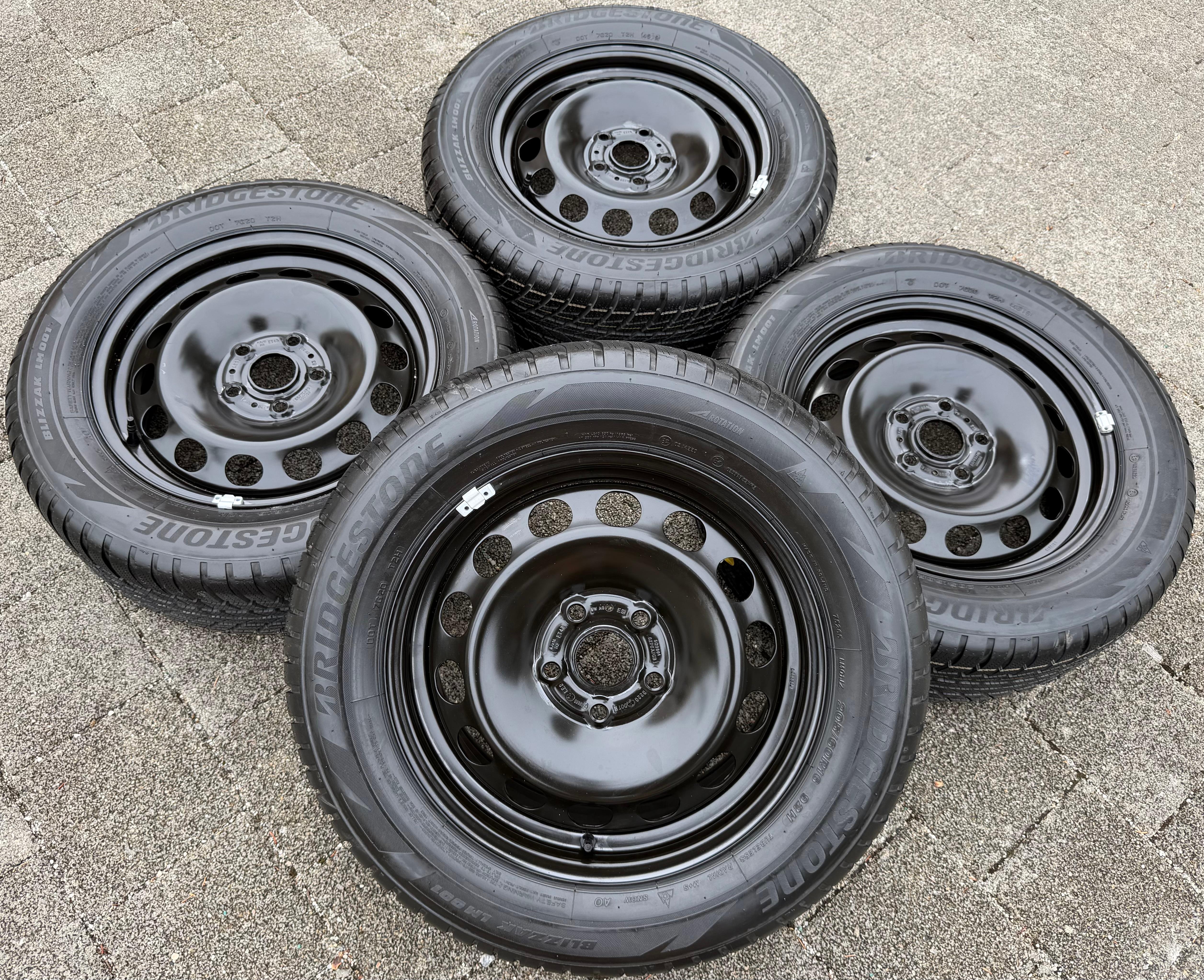 4 Winterräder Audi Q2 GA VW T-Roc Skoda Karoq 205/60R16 92H Bridgestone 5Q0601027AM
