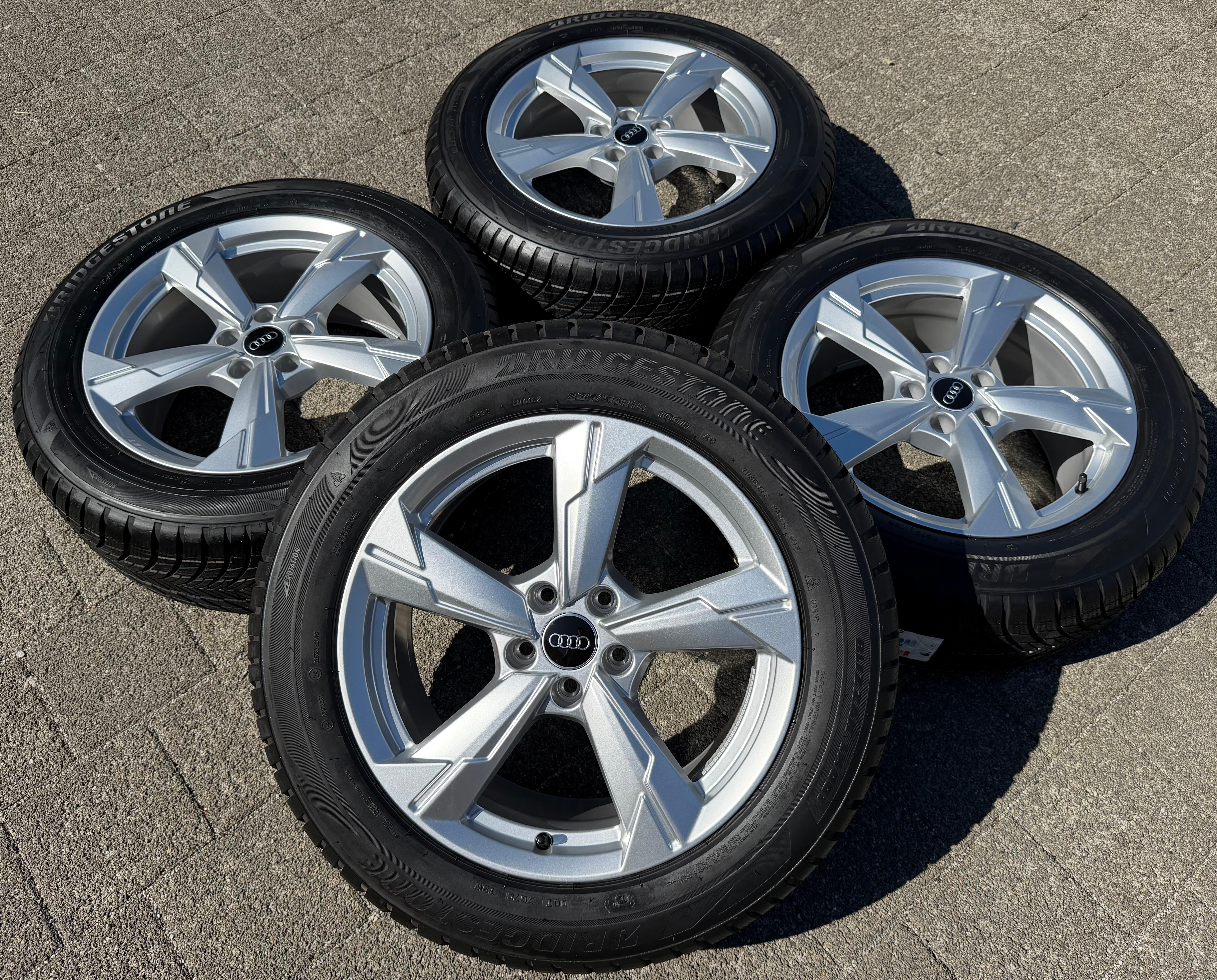 4 Original 18" Alu Winterräder Audi A6 Allroad 4K C8 4K0601025D 235/55R18 100H Bridgestone NEU