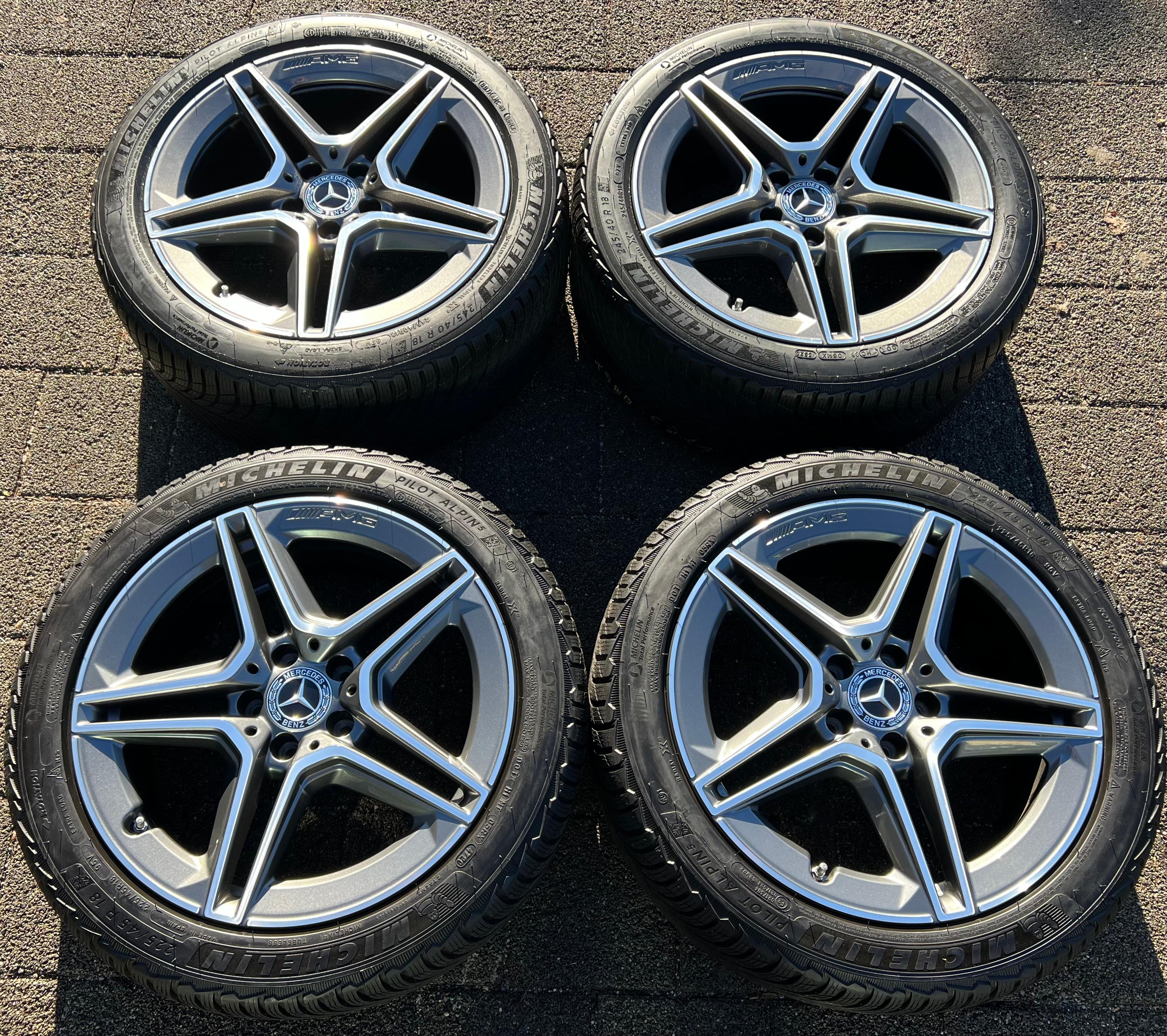 4 ORIGINAL 18" ALU WINTERRÄDER AMG MERCEDES C-KLASSE W205 A2054019500 A2054019600