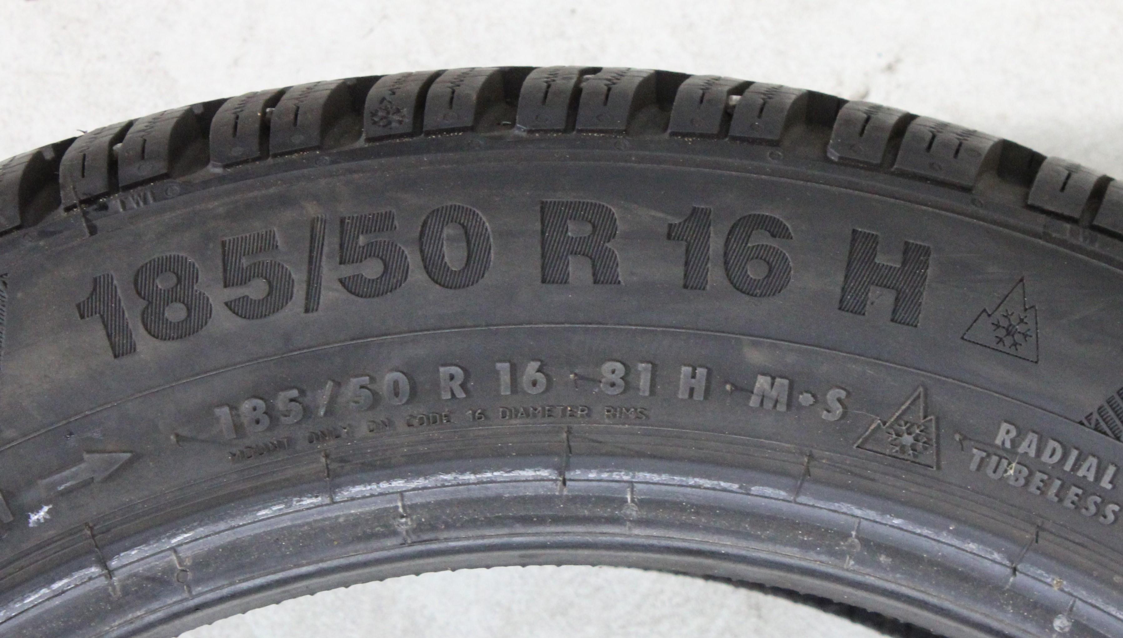 2 x 185/50R16 81H Pneus hiver Continental Winter Contact TS850 8mm 2016