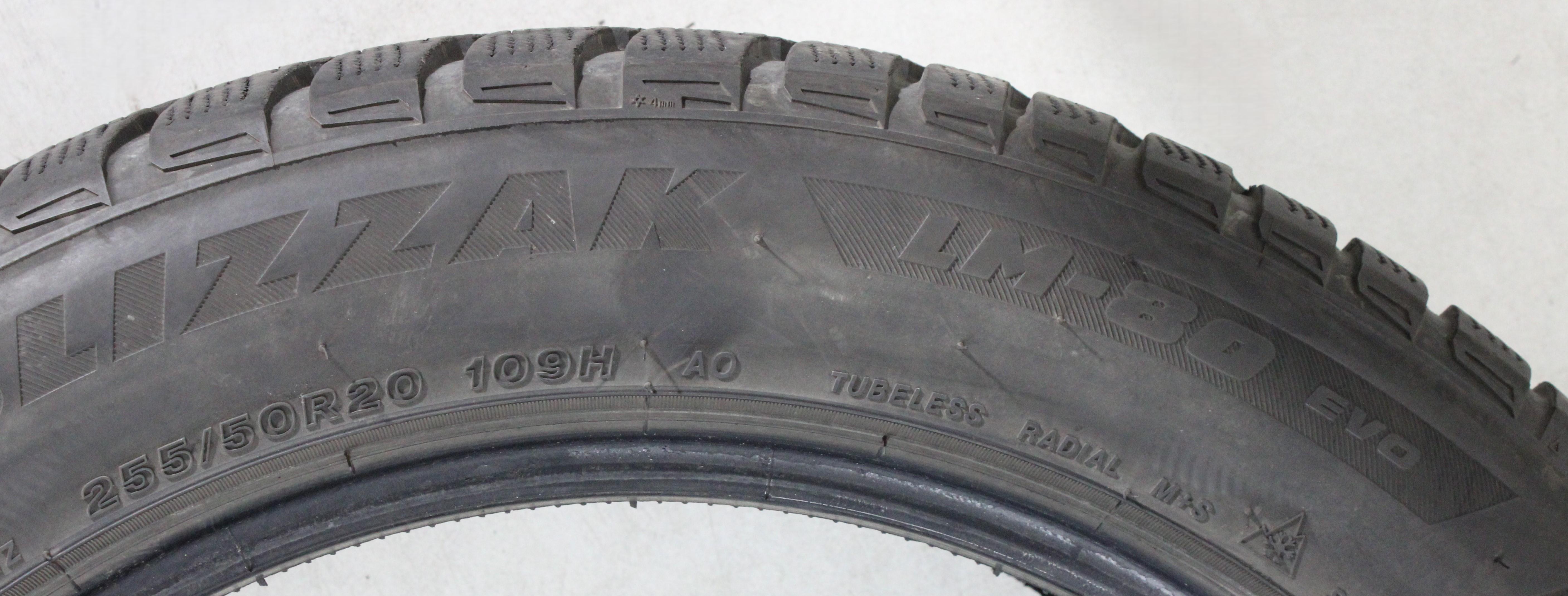 1 x 255/50R20 109H Pneumatico invernale Bridgestone Blizzak LM-80 Evo AO 6,5-7mm 2022