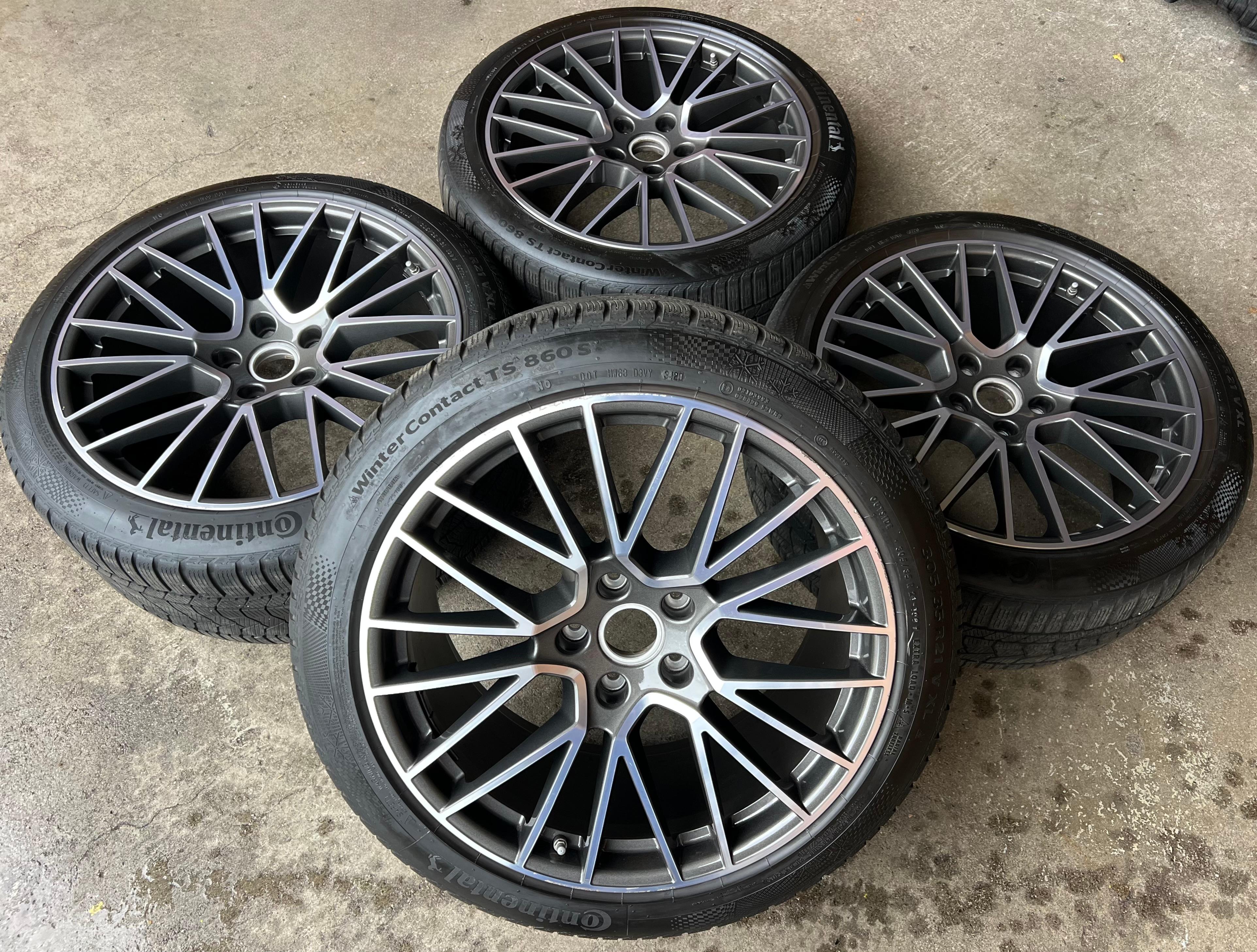 4 ORIGINAL 21" ALU WINTERRÄDER PORSCHE CAYENNE 9YA CONTINENTAL RDKS