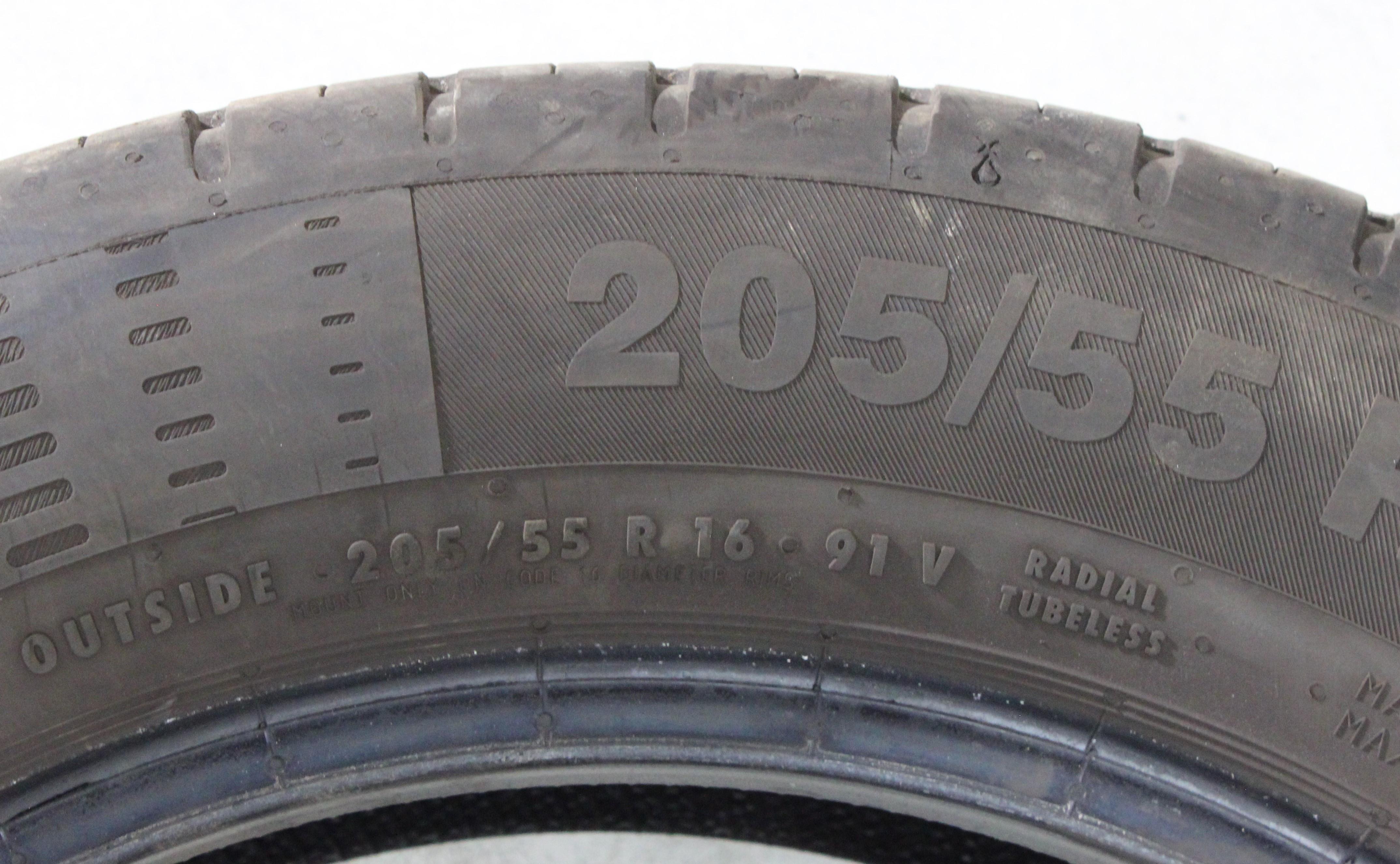 4 x 205/55R16 91V Sommerreifen Continental Eco Contact 5 5,5-6mm 2018