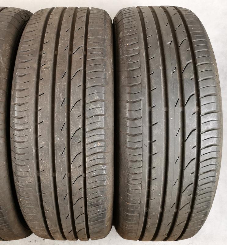 4 x 215/55R18 95H Sommerreifen Continental Premium Contact 2 2x 6-7mm und 2x 5,5-6mm 2013