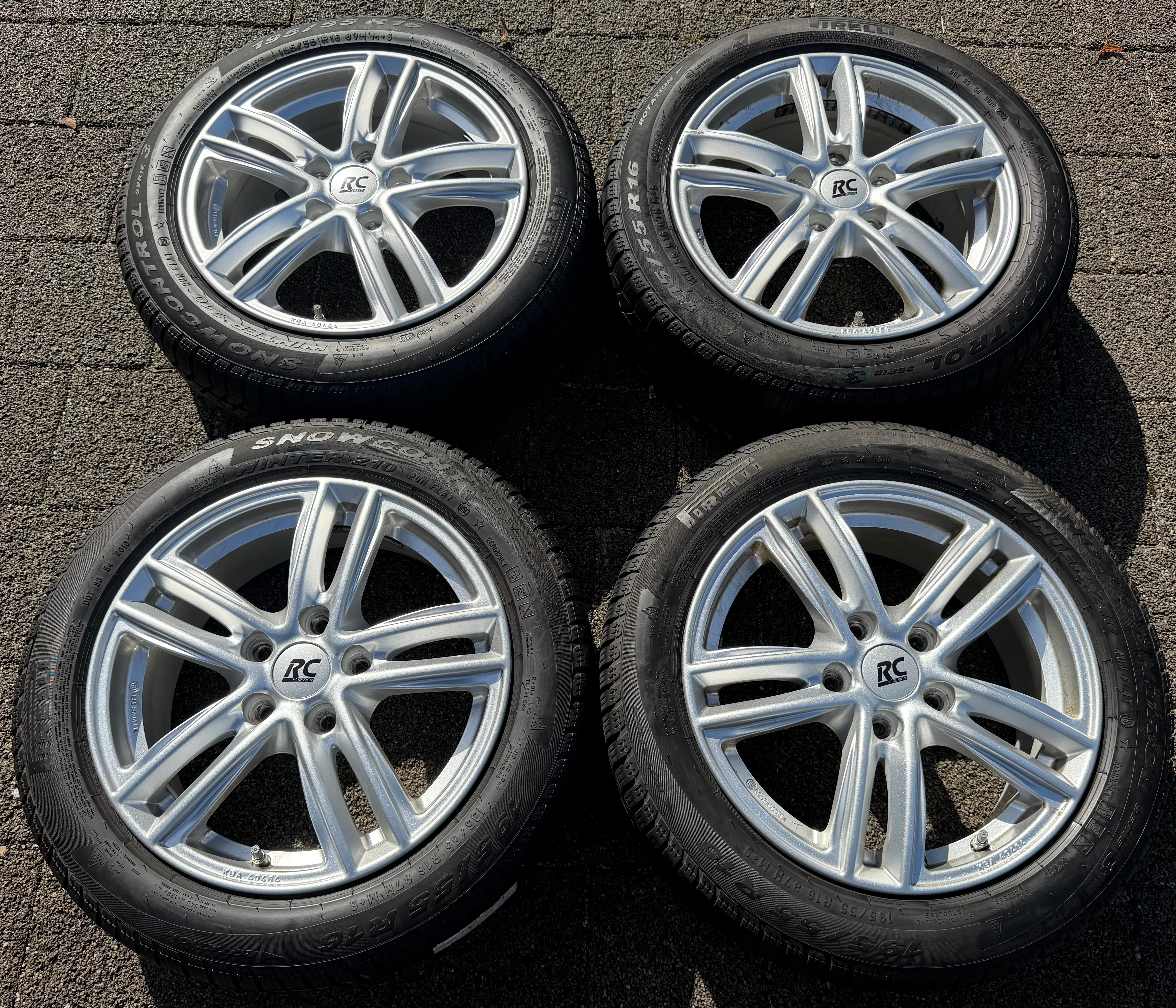 4 Alu Winterräder Mini Cooper F55 F56 F57 195/55R16 87H Pirelli Runflat 2022 RDKS
