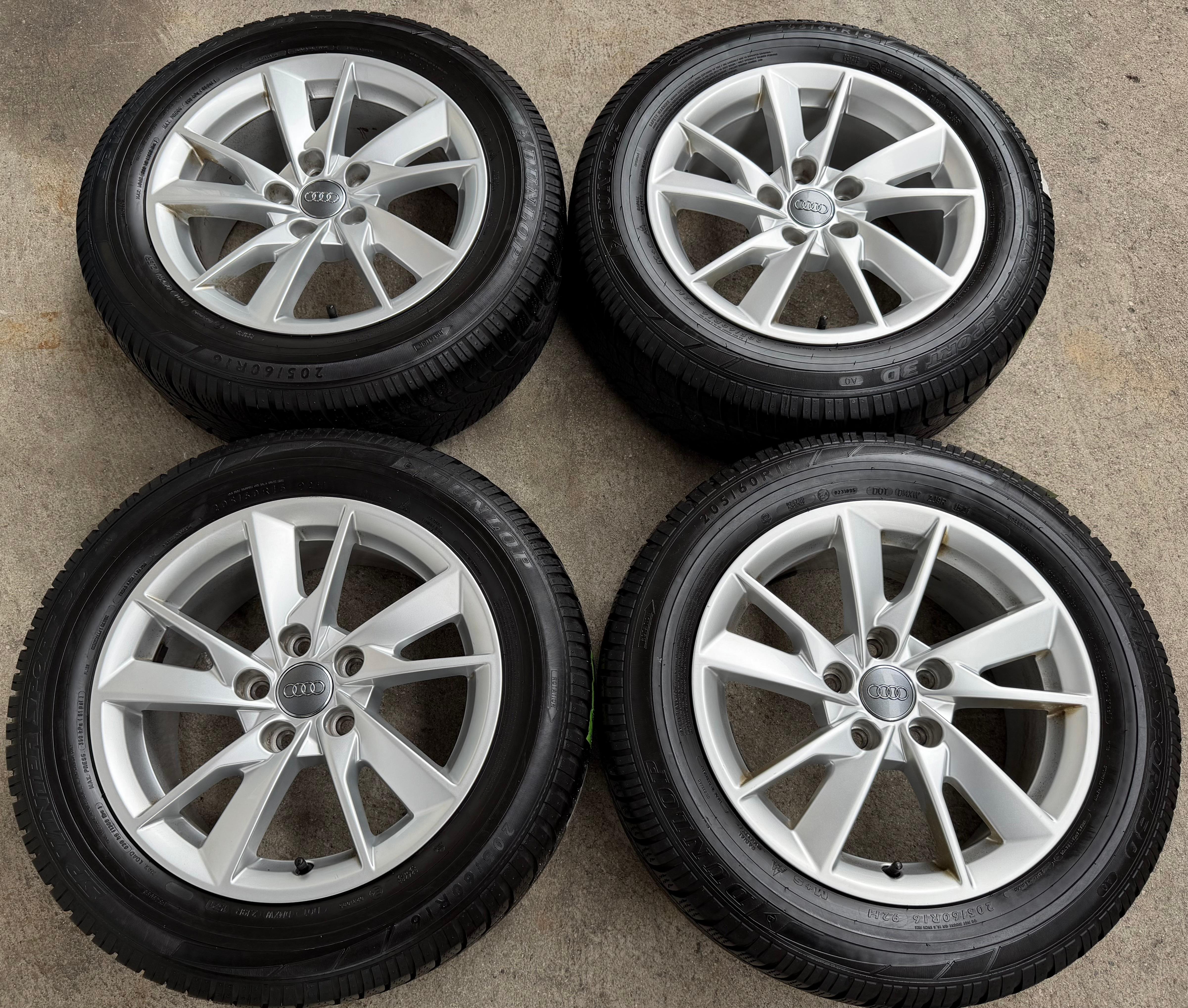 4 Original Alu Winterräder Audi A4 8W B9 8W0601025A 205/60R16 92H Dunlop