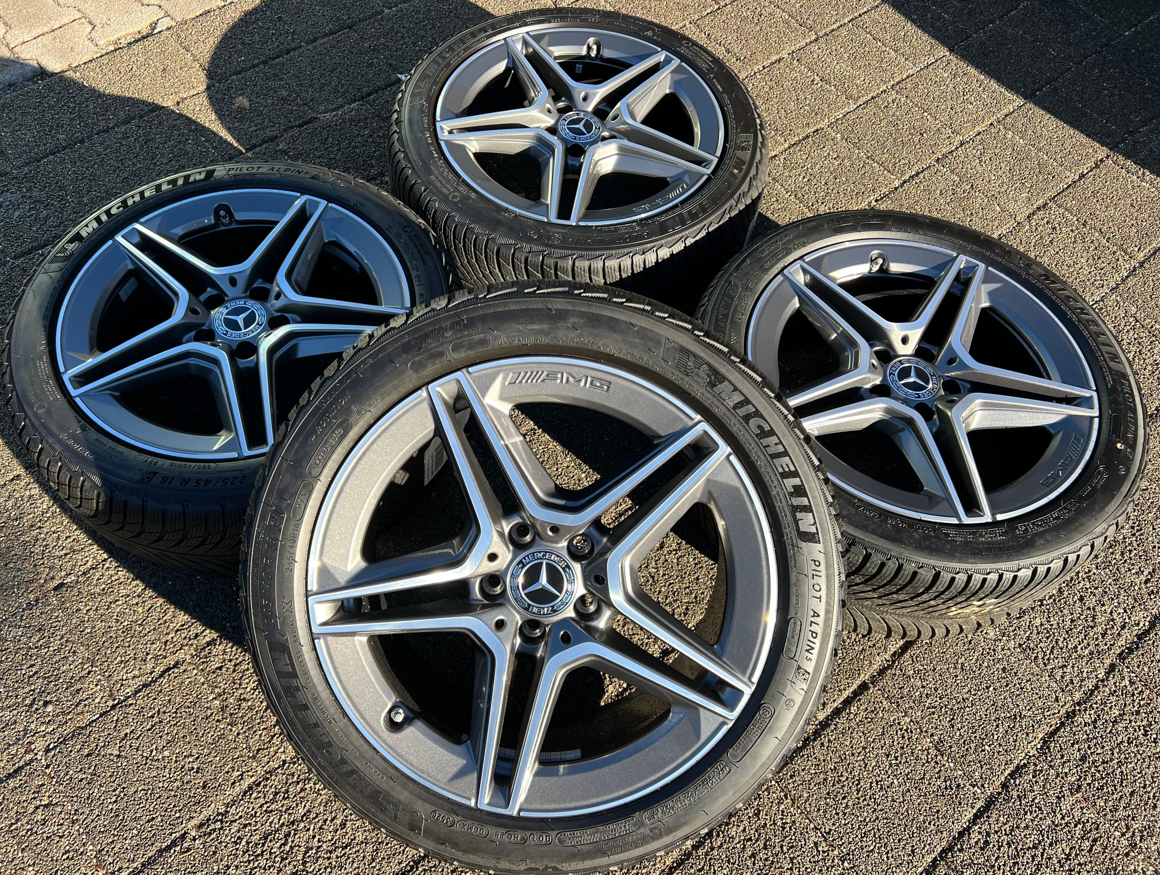 4 ORIGINAL 18" ALU WINTERRÄDER AMG MERCEDES C-KLASSE W205 A2054019500 A2054019600
