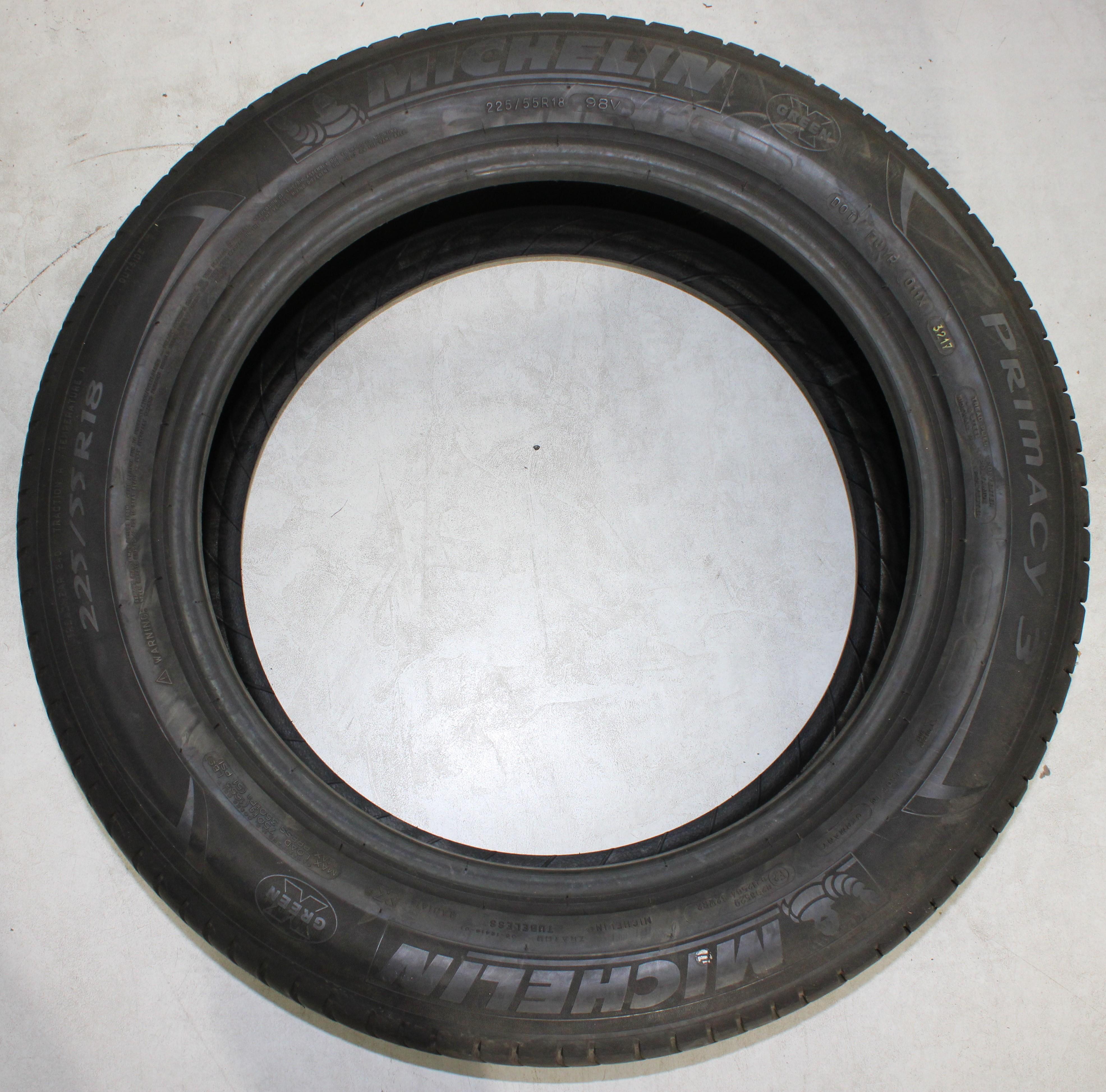 4 x 225/55R18 98V Sommerreifen Michelin Primacy 3 2x 7mm und 2x 6,5mm 2017
