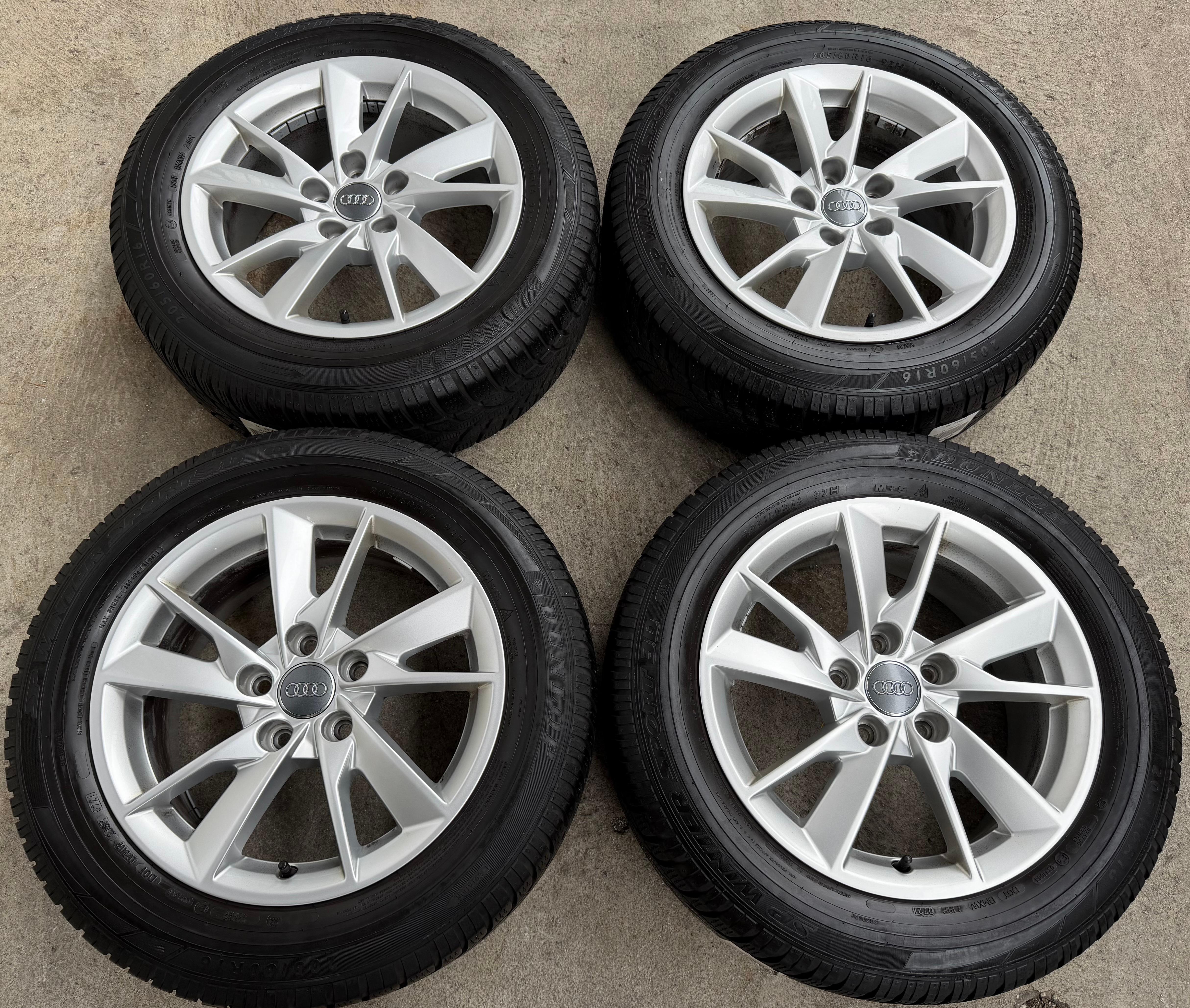 4 Original Alu Winterräder Audi A4 8W B9 8W0601025A 205/60R16 92H Dunlop