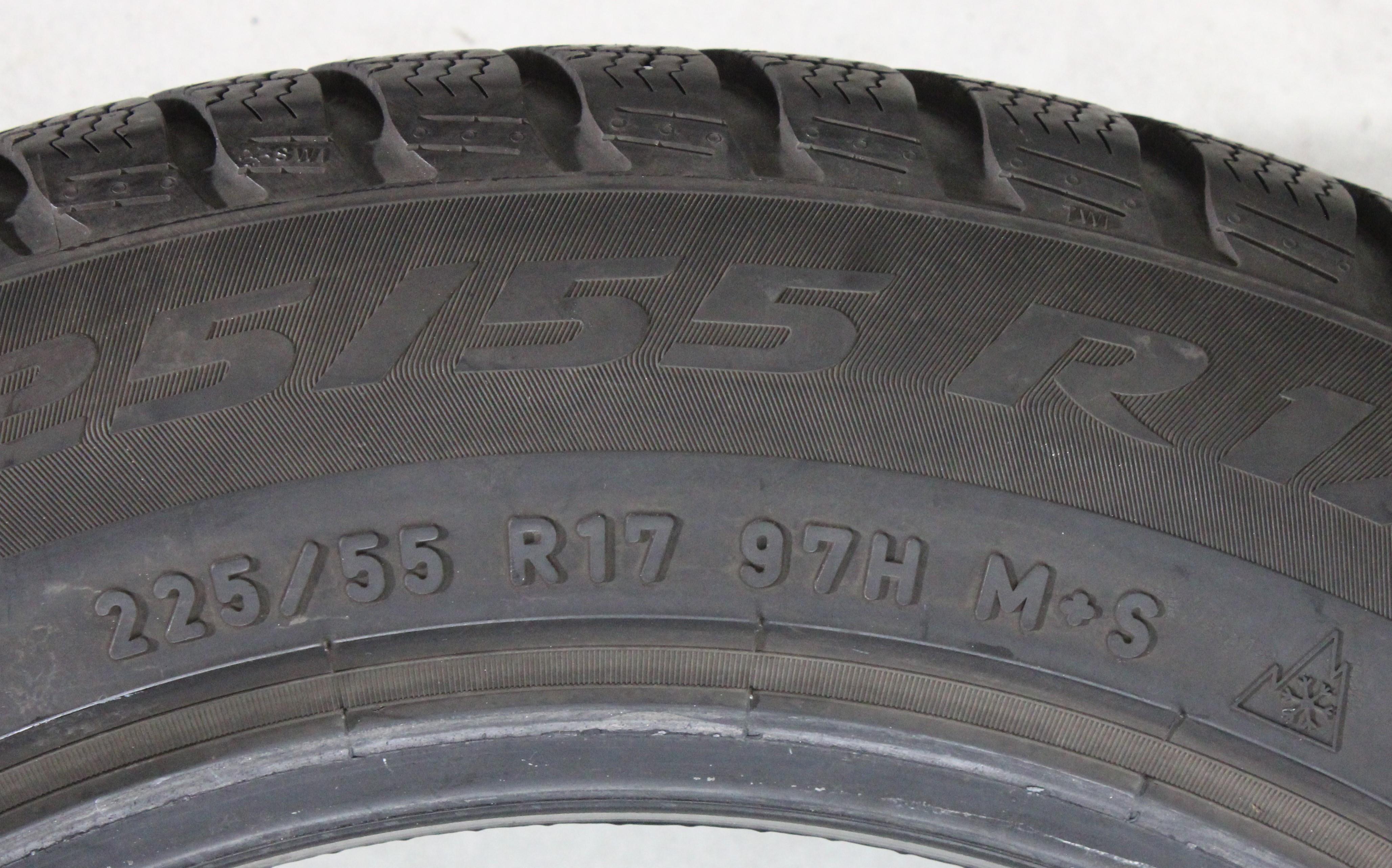 2 x 225/55R17 97H Winterreifen Pirelli Sottozero 3 * Runflat 1x6-6,5mm/1x6,5-7mm 2015
