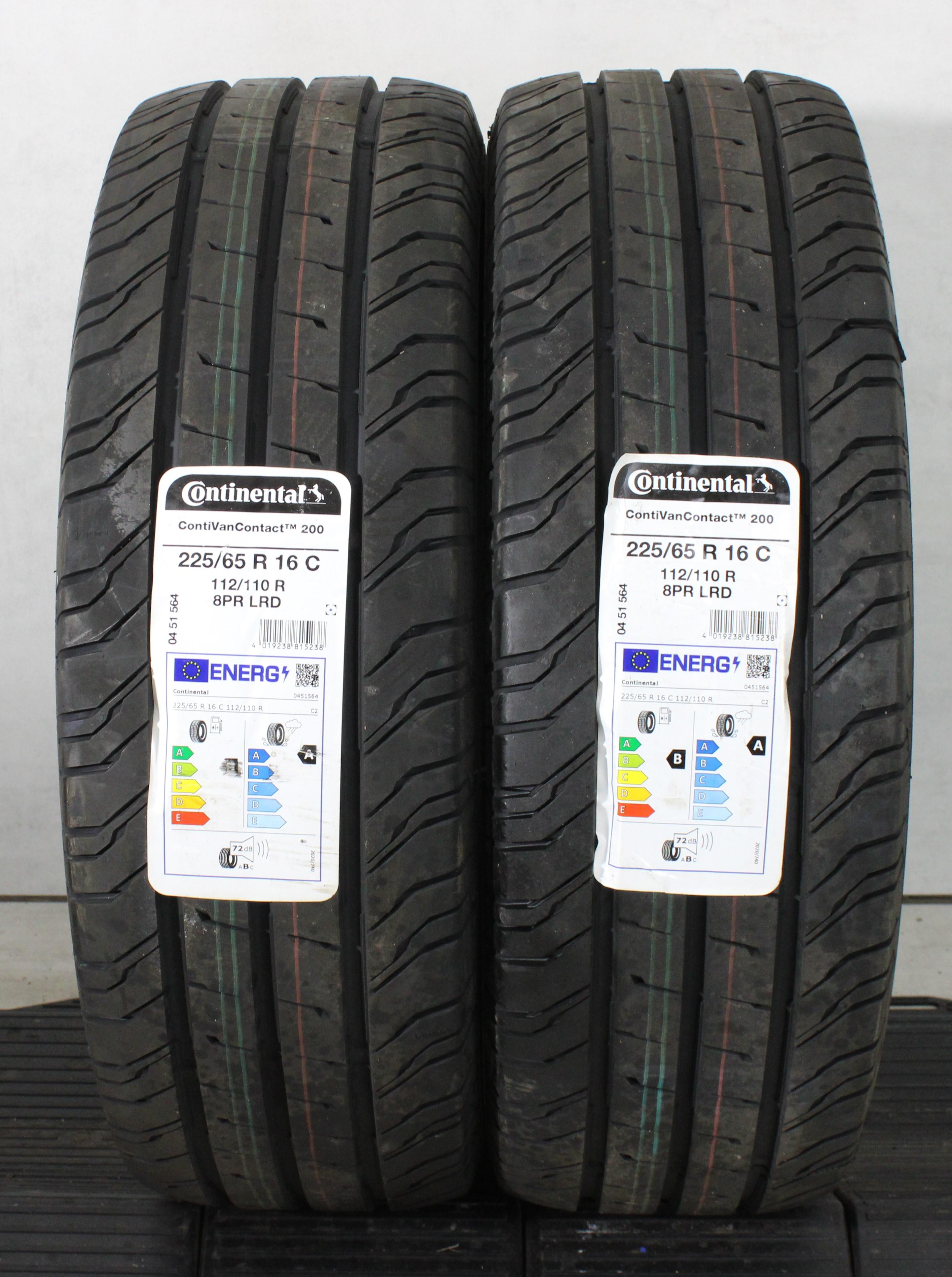2 x 225/65R16C 112/110R Sommerreifen Continental Van Contact 200 2022