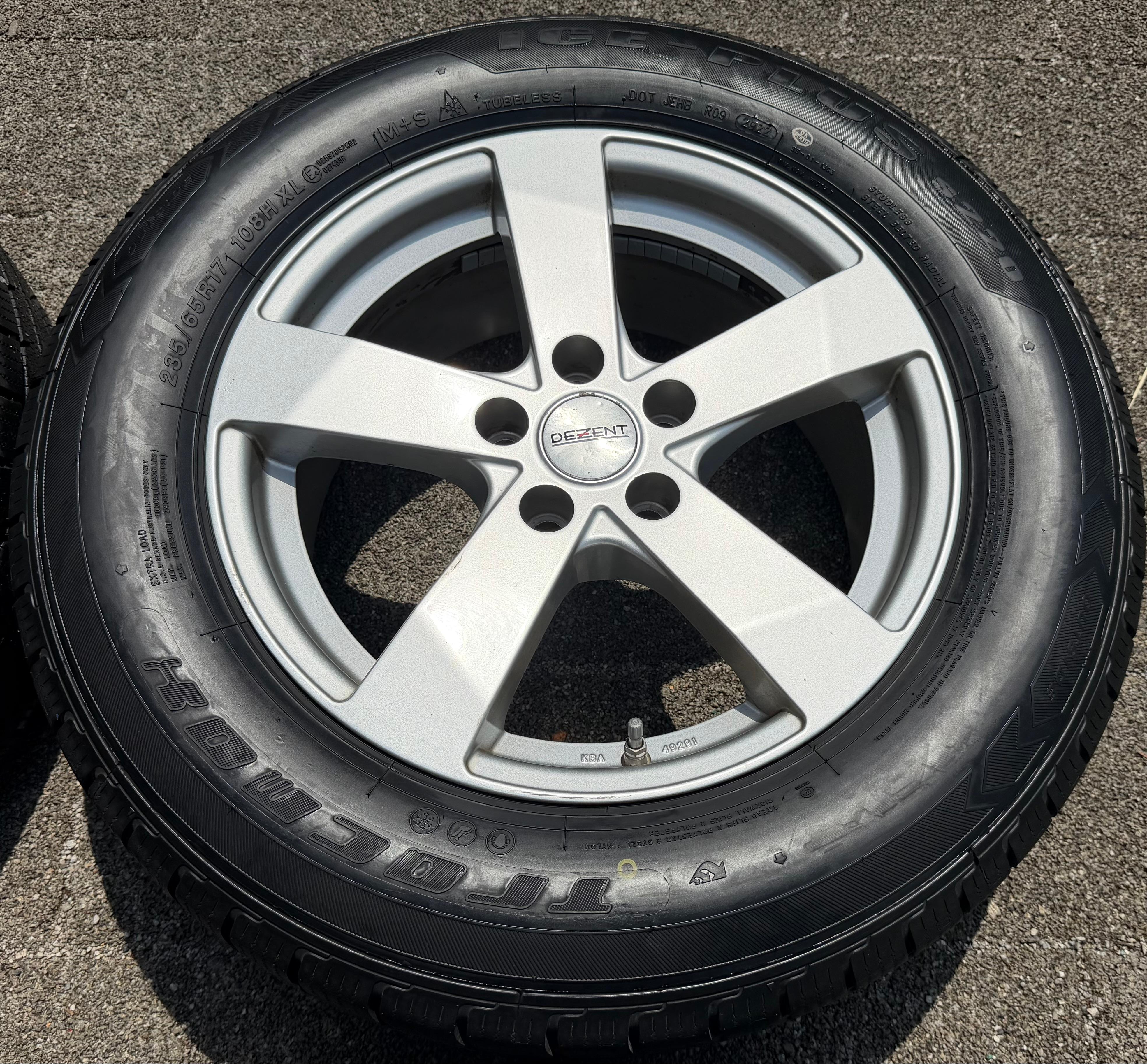 4 llantas de aluminio de 17" para invierno para Renault Espace y Koleos, 235/65R17 108H, con sistema de control de presión de neumáticos (TPMS) Minerva