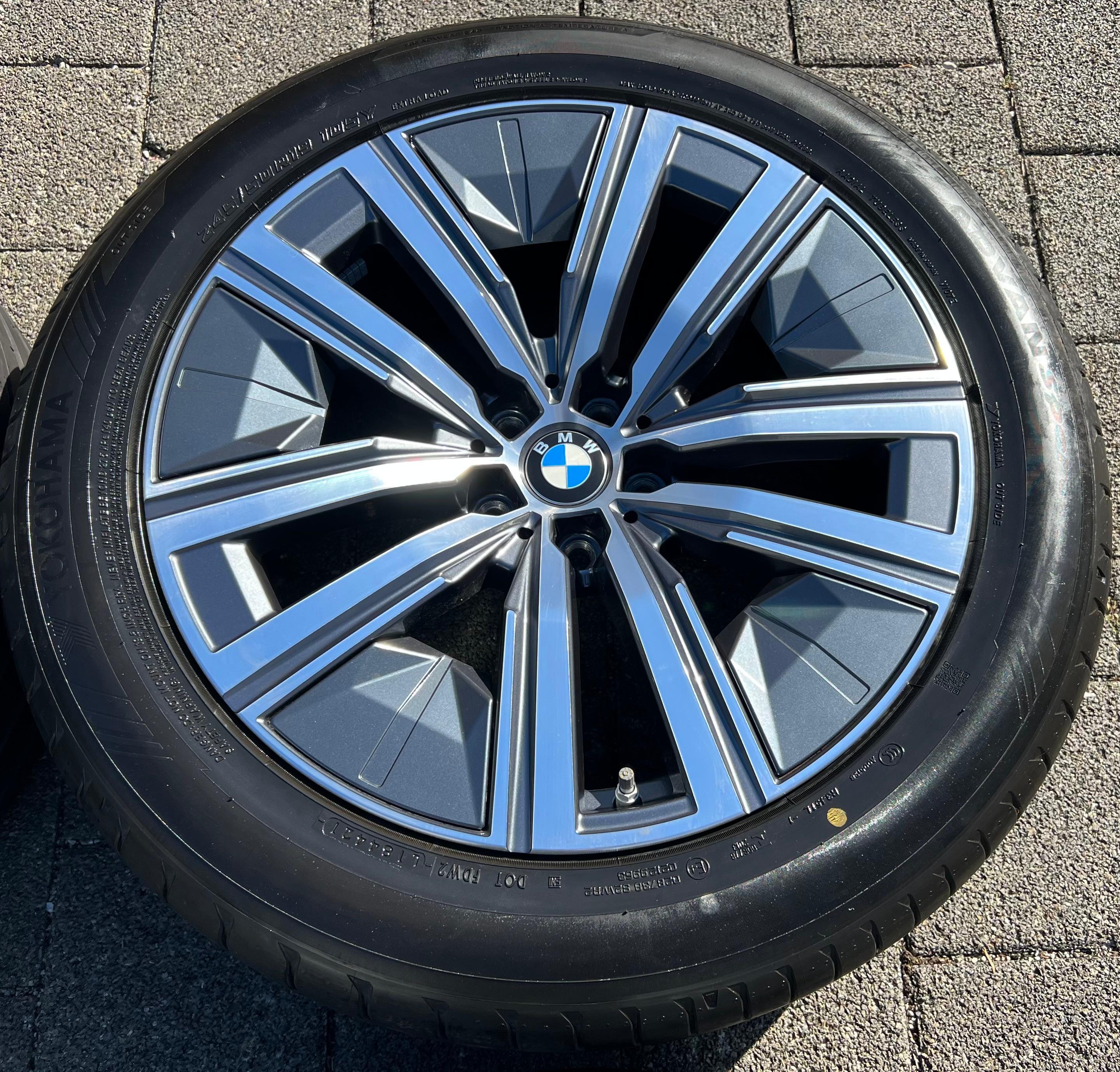 4 CERCHI IN ALLUMINIO ORIGINALI DA 19" SOMMER PER BMW SERIE 7 G70 E X3 G45 STYLING 904 245/50R19 105Y 2022