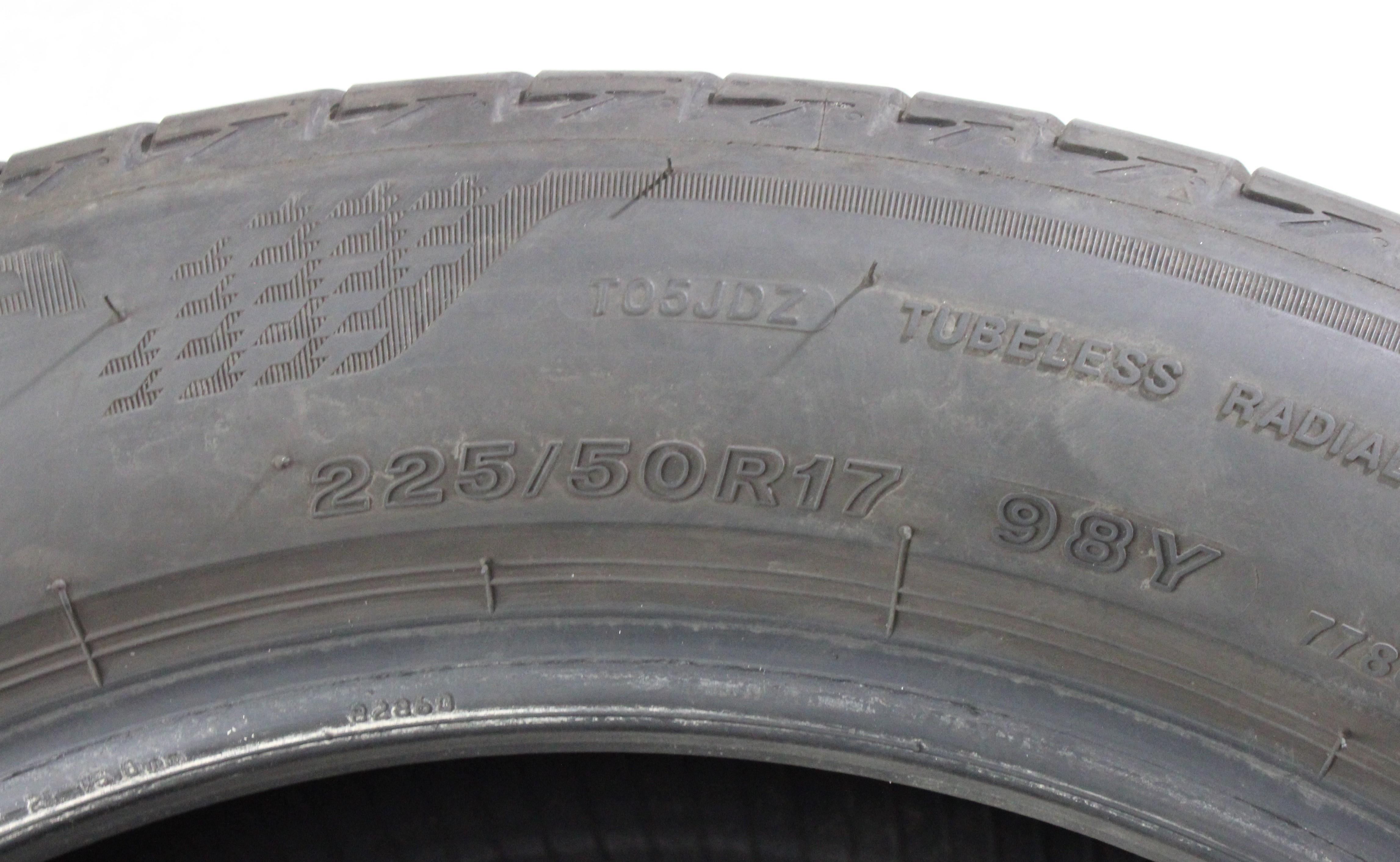 1 x 225/50R17 98Y pneu été Bridgestone Turanza T005 * 5-5,5mm 2025