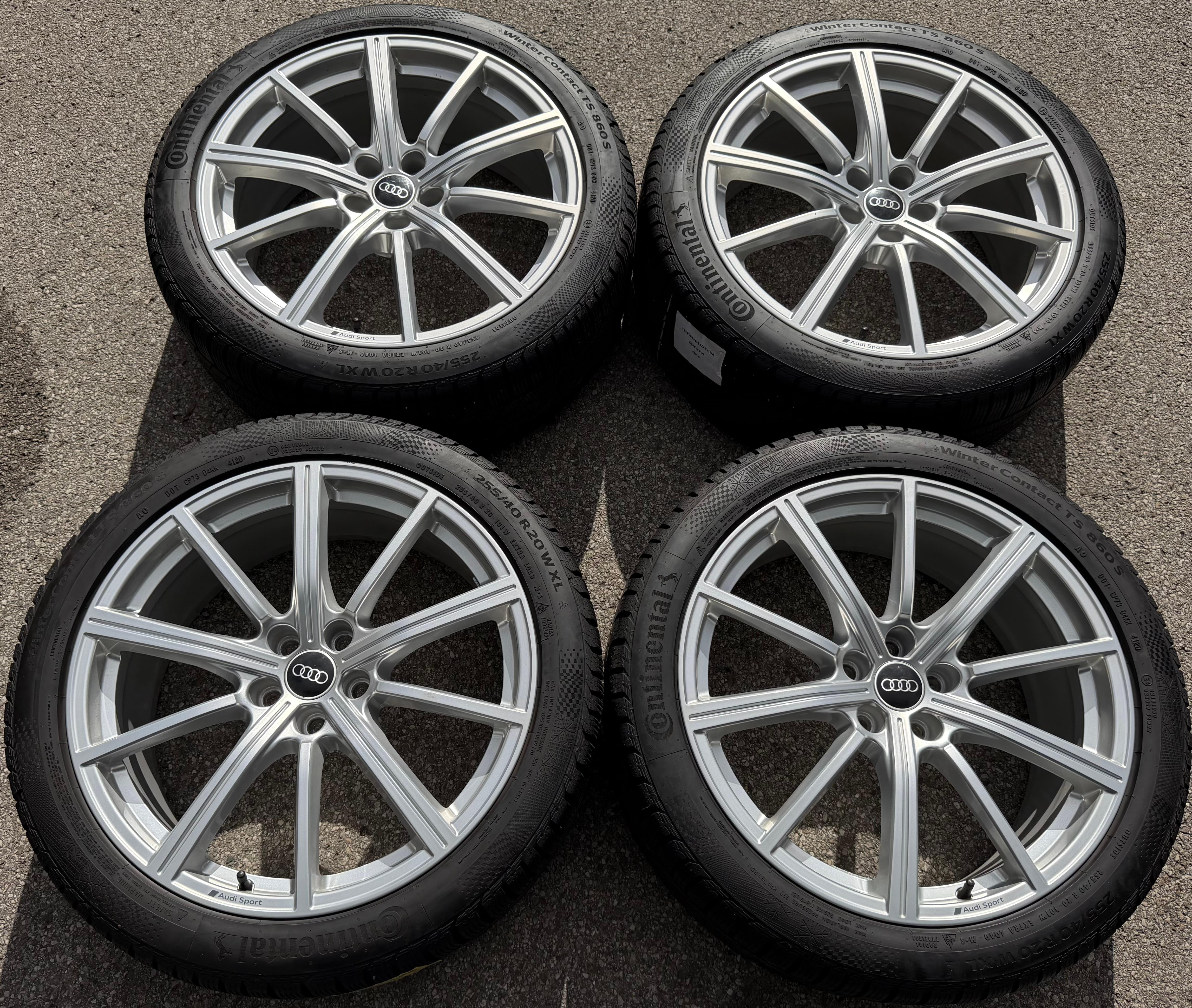 4 RUEDAS DE ALEACIÓN ORIGINALES DE INVIERNO DE 20" PARA AUDI Q3 F3 RSQ3 83A601025S 255/40R20 101W CONTINENTAL