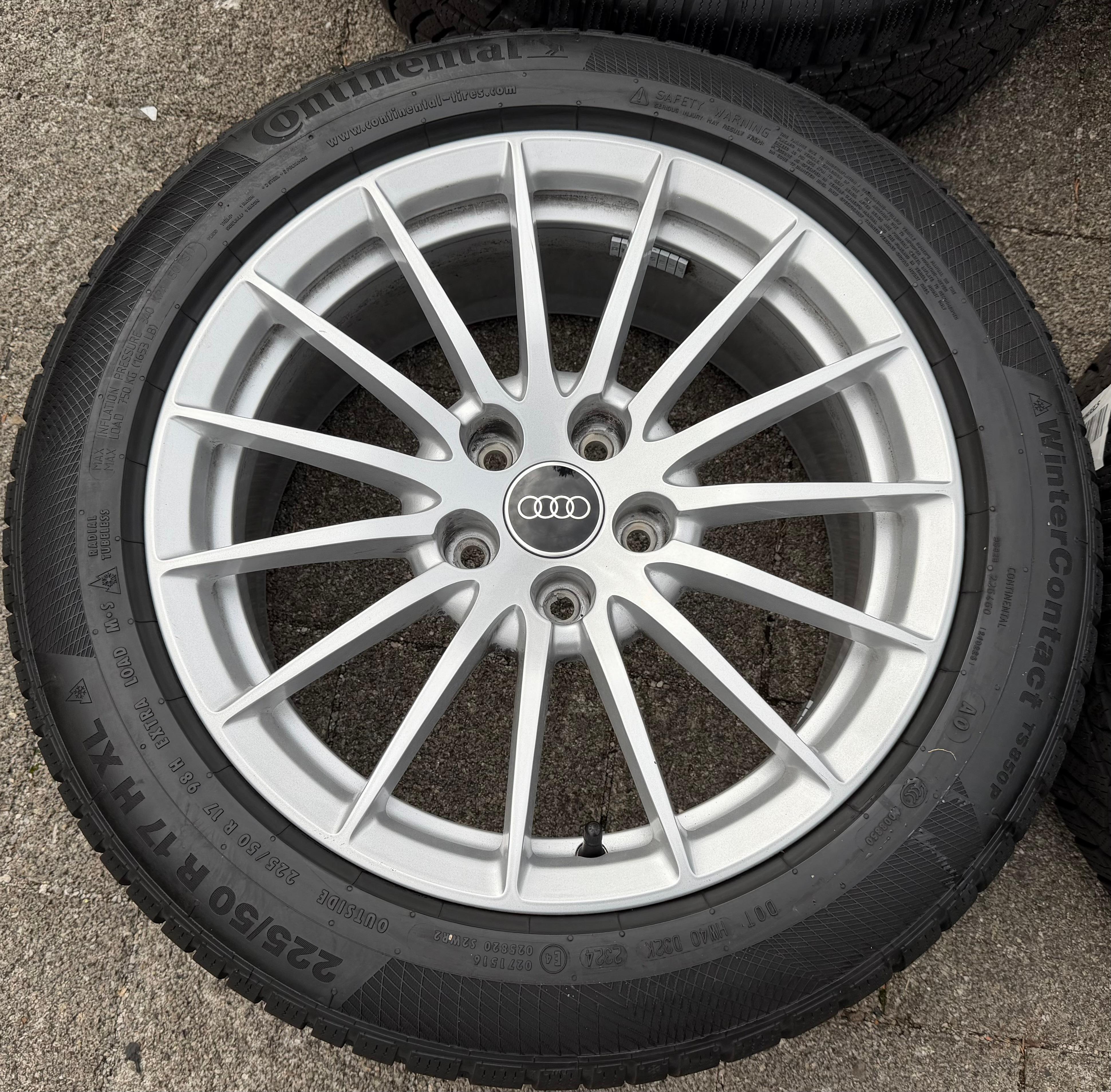 4 ORIGINAL 17" ALU WINTERRÄDER AUDI A5 F5 8W 225/50R17 98H 8W0601025AE CONTINENTAL