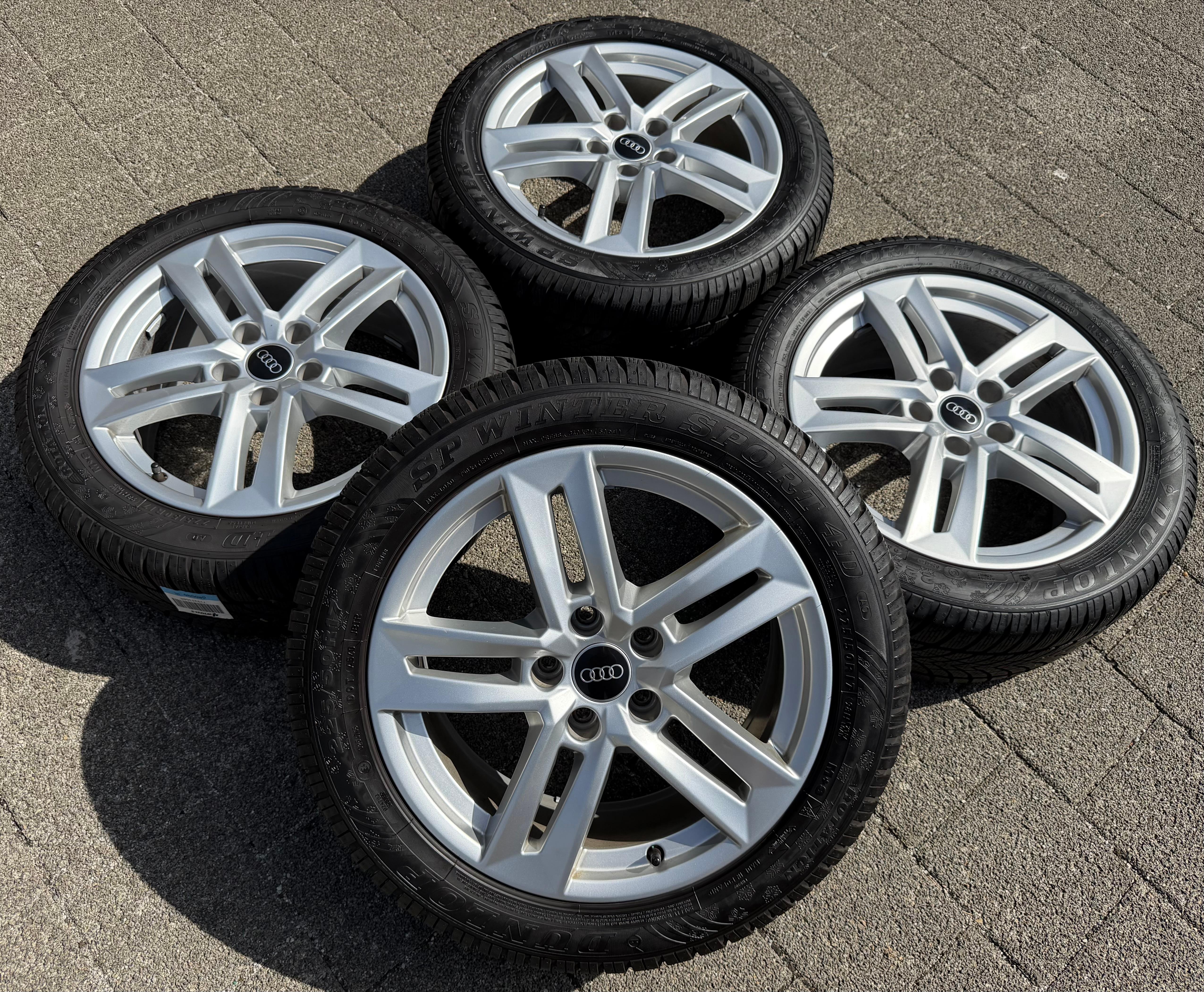 4 Original 17" Alu Winterräder Audi A4 B9 8W 8W0601025P 225/50R17 98H Dunlop 2020