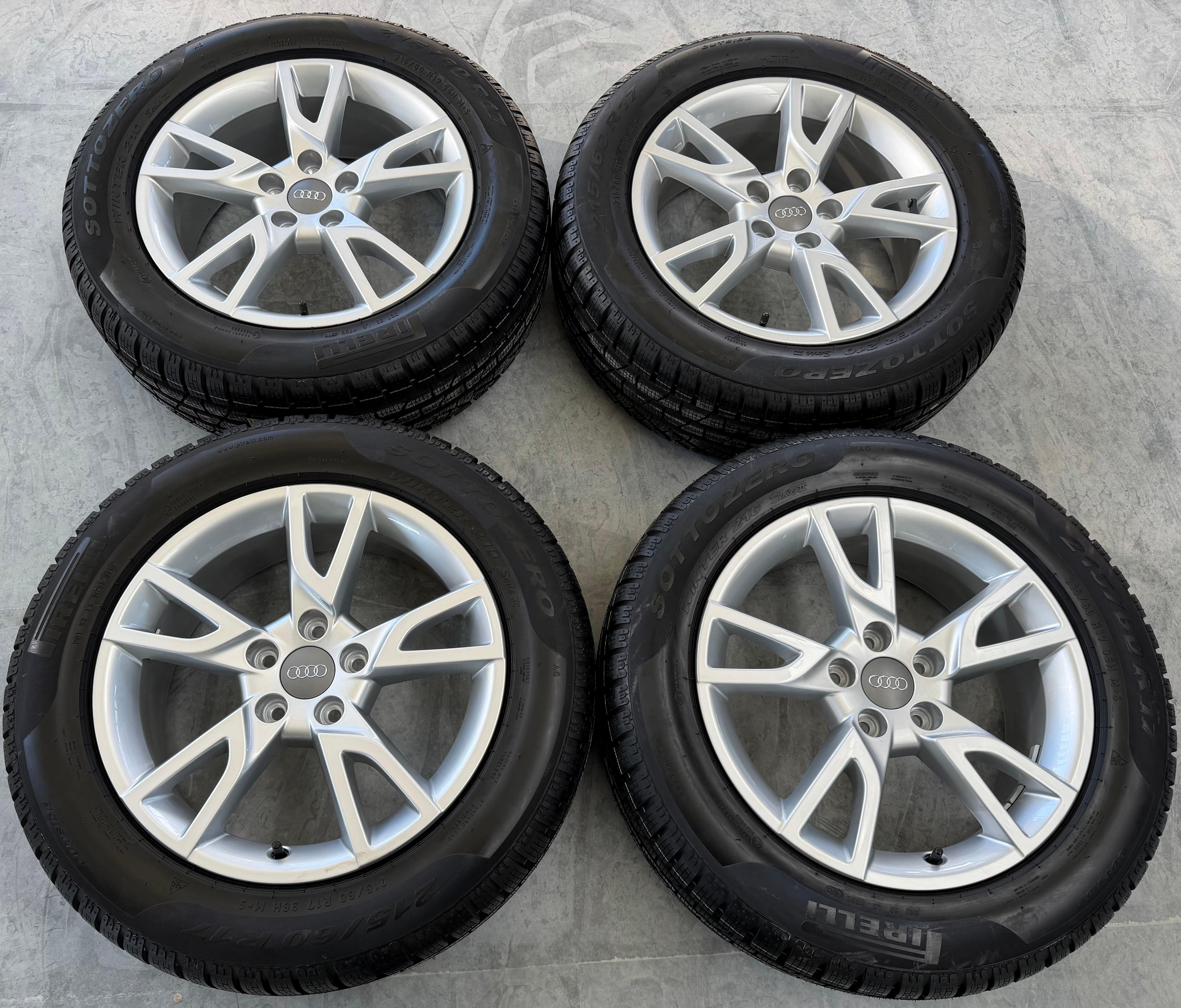 4 ruedas de invierno de aleación originales de 17" para Audi Q3 8U 8U0071497 215/60R17 96H Pirelli