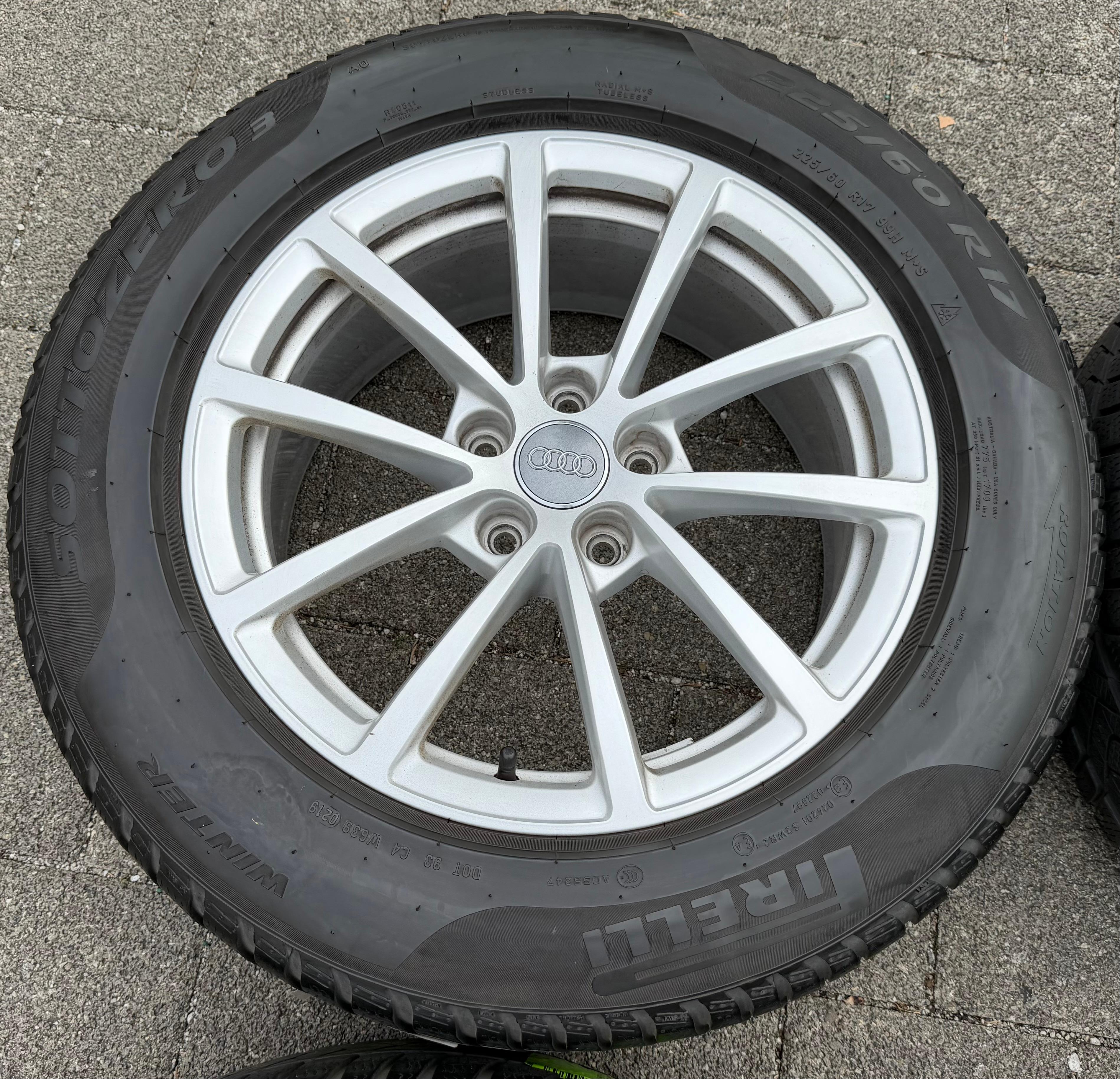 4 Original 17" Alu Winterräder Audi A6 4K C8 F2 225/60R17 99H 4K0601025 Pirelli