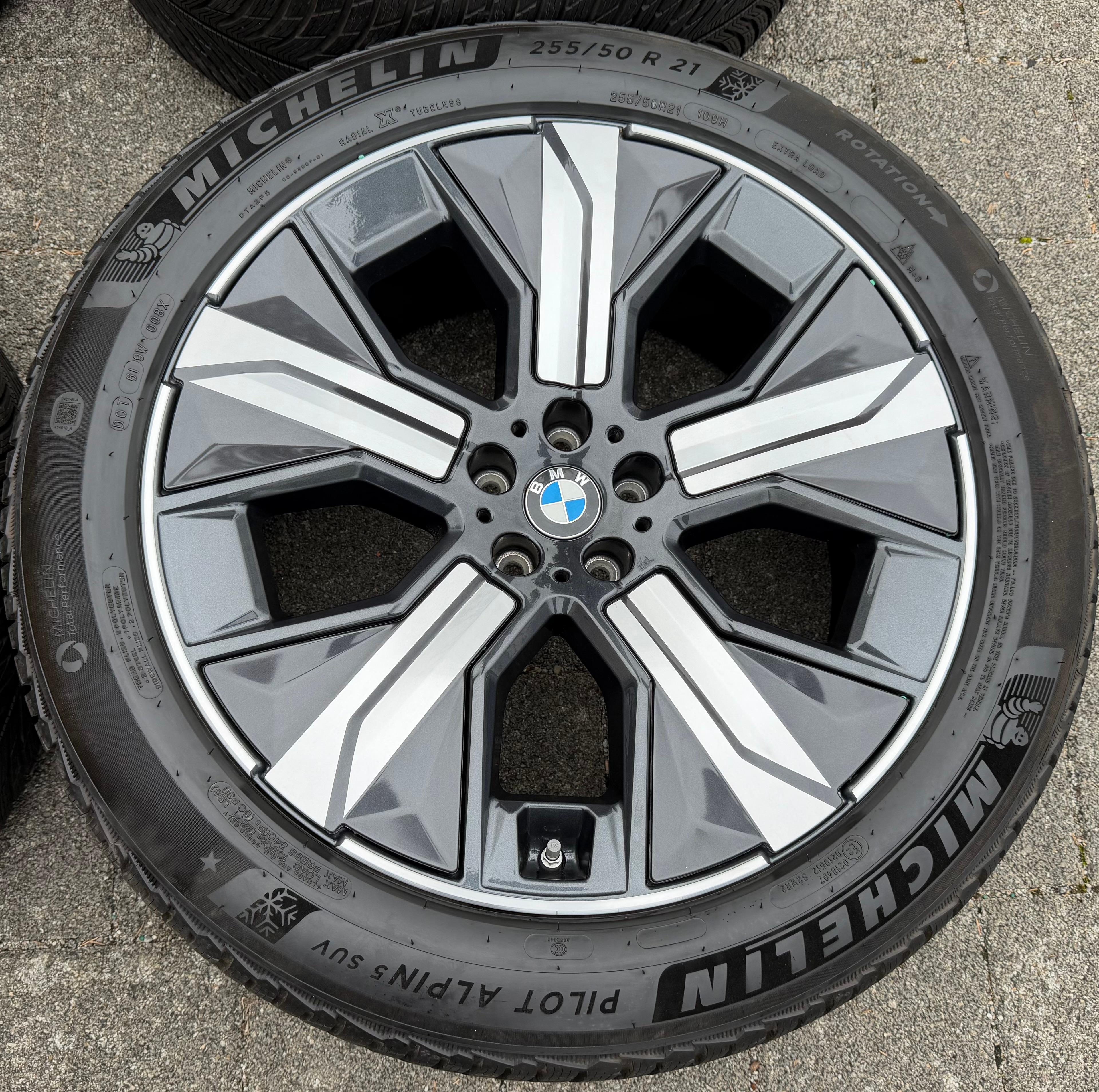 4 roues hiver complètes en alliage d’origine 21" BMW iX i20, design 1011, 255/50R21 109H 5A02655 Michelin