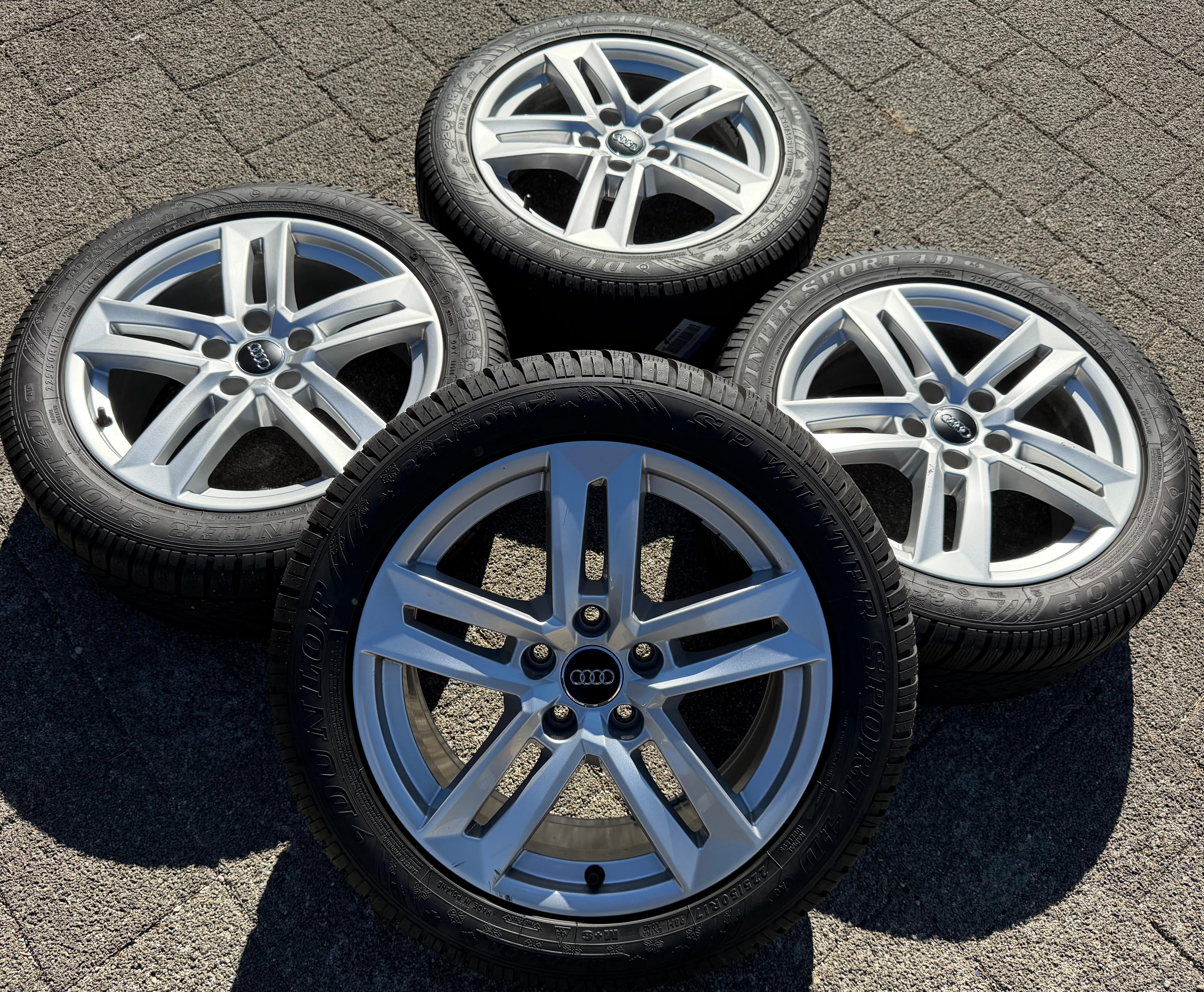 4 Original 17" Alu Winterräder Audi A4 B9 8W 8W0601025P 225/50R17 98H Dunlop 2022