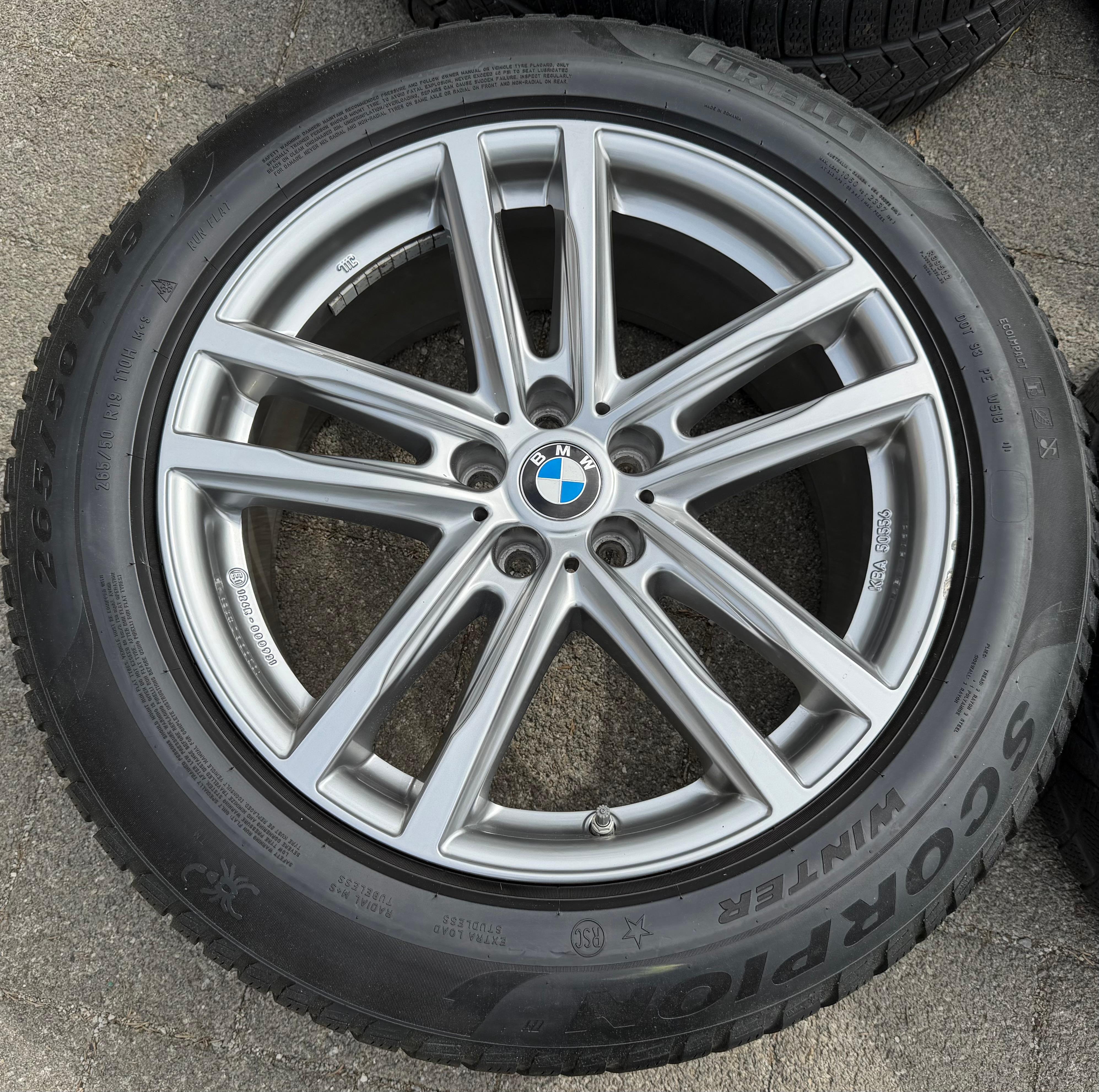 4 ALU 19" WINTERWIELEN BMW X5 G05 X6 G06 265/50R19 110H PIRELLI RUNFLAT RDKS