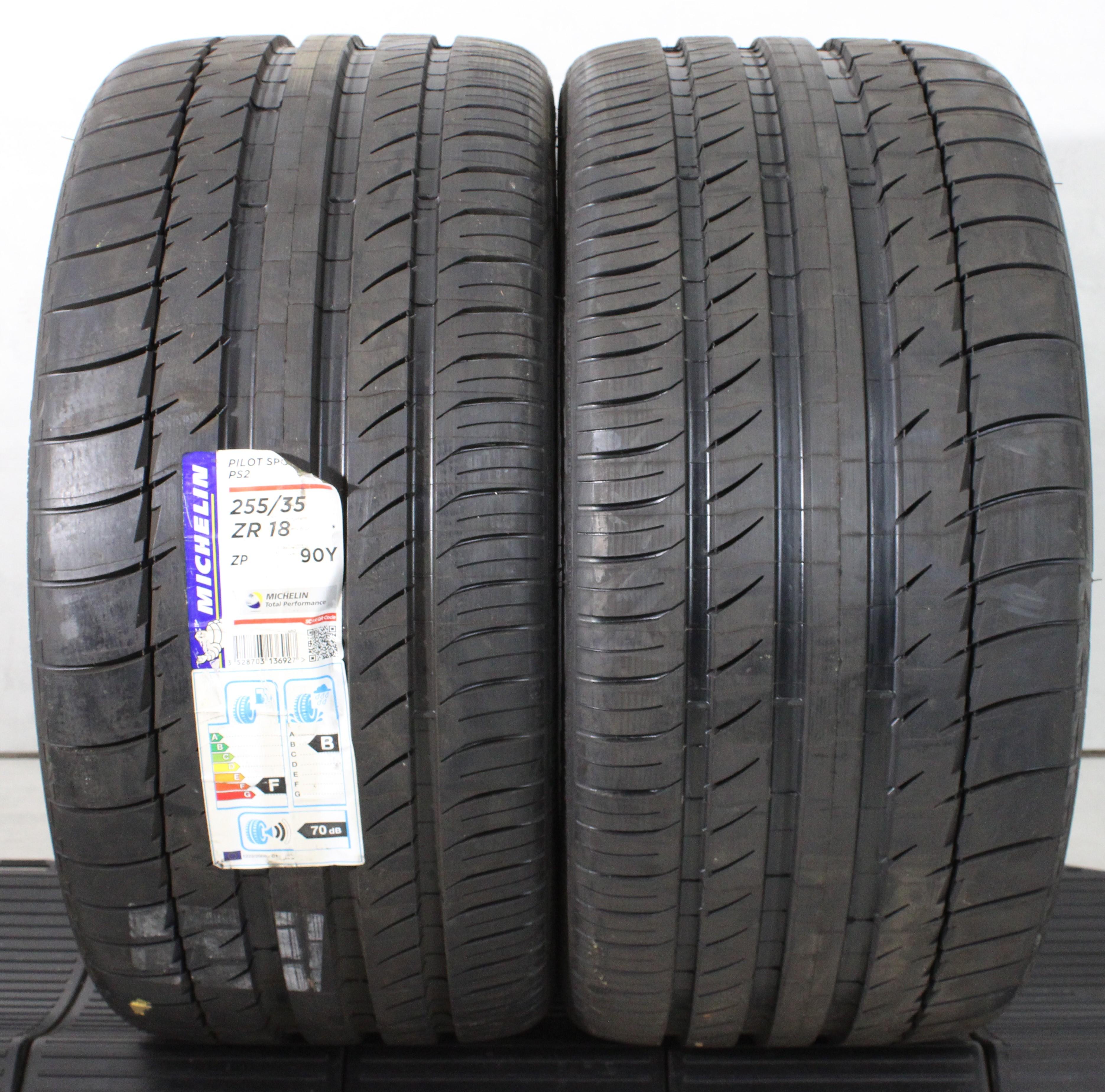 2 x 255/35R18 90Y Sommerreifen Michelin Pilot Sport PS2 ZP Runflat Volles Profil 2018 *