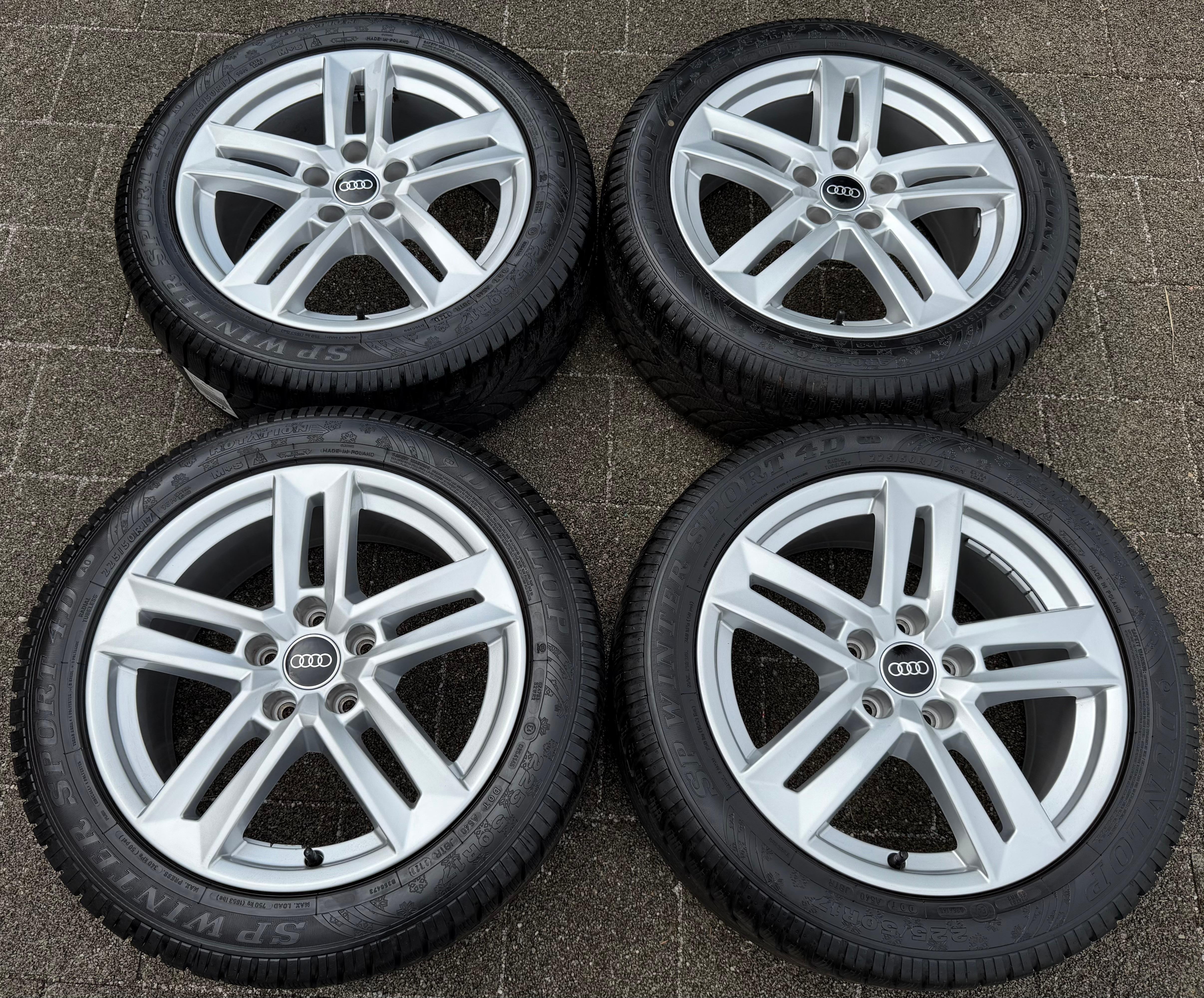 4 Original 17" Alu Winterräder Audi A4 B9 8W 8W0601025P 225/50R17 98H Dunlop