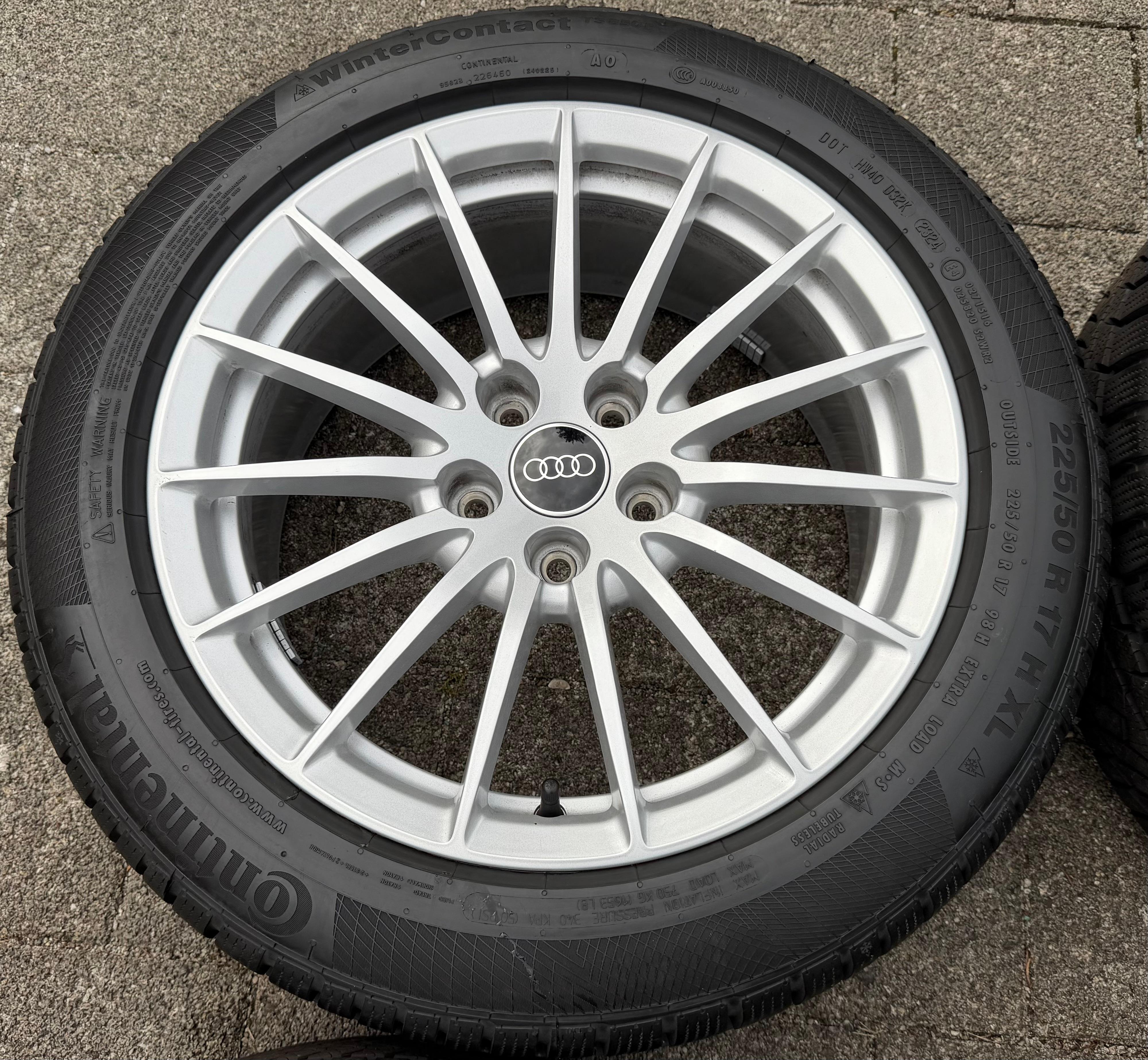 4 ORIGINAL 17" ALU WINTERRÄDER AUDI A5 F5 8W 225/50R17 98H 8W0601025AE CONTINENTAL