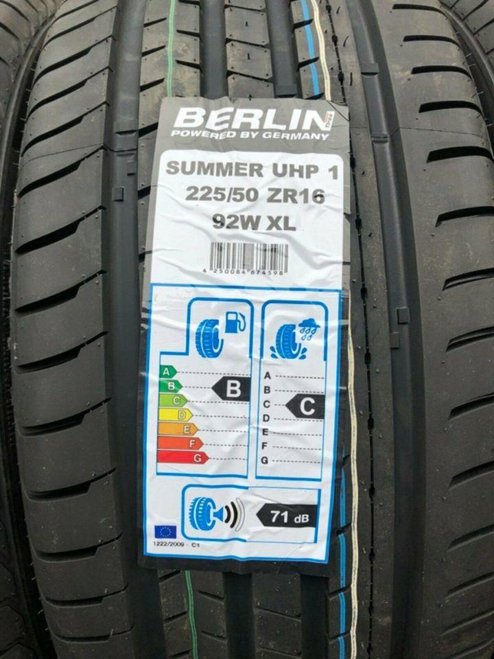 4X 225/50R16 92W BERLIN TIRES SUMMER UHP1 SOMMERREIFEN NEU