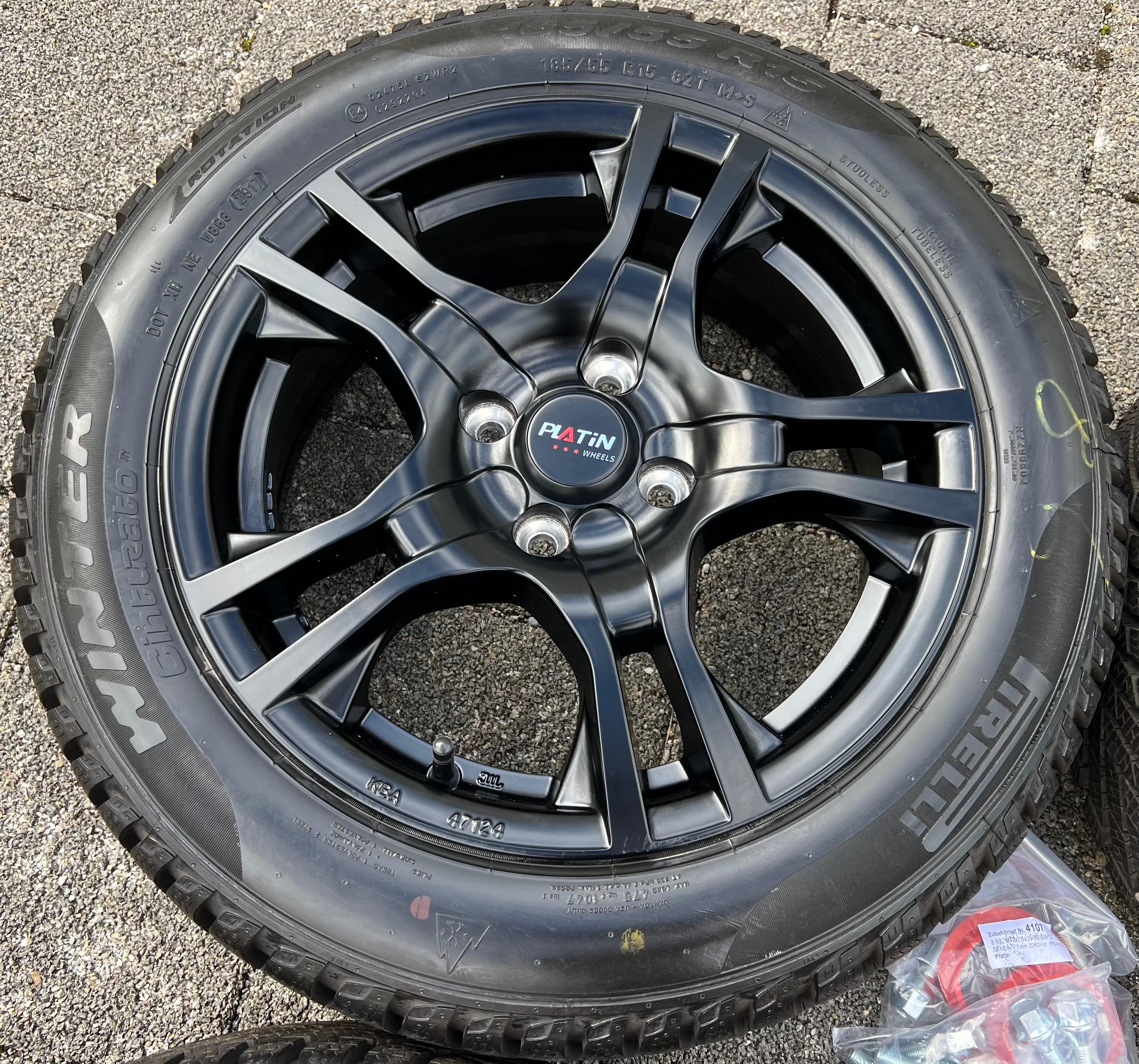 4 llantas de aluminio de invierno para VW UP, UP!, SEAT MII y ŠKODA CITIGO, con neumáticos de invierno 185/55R15 82T, envío gratuito