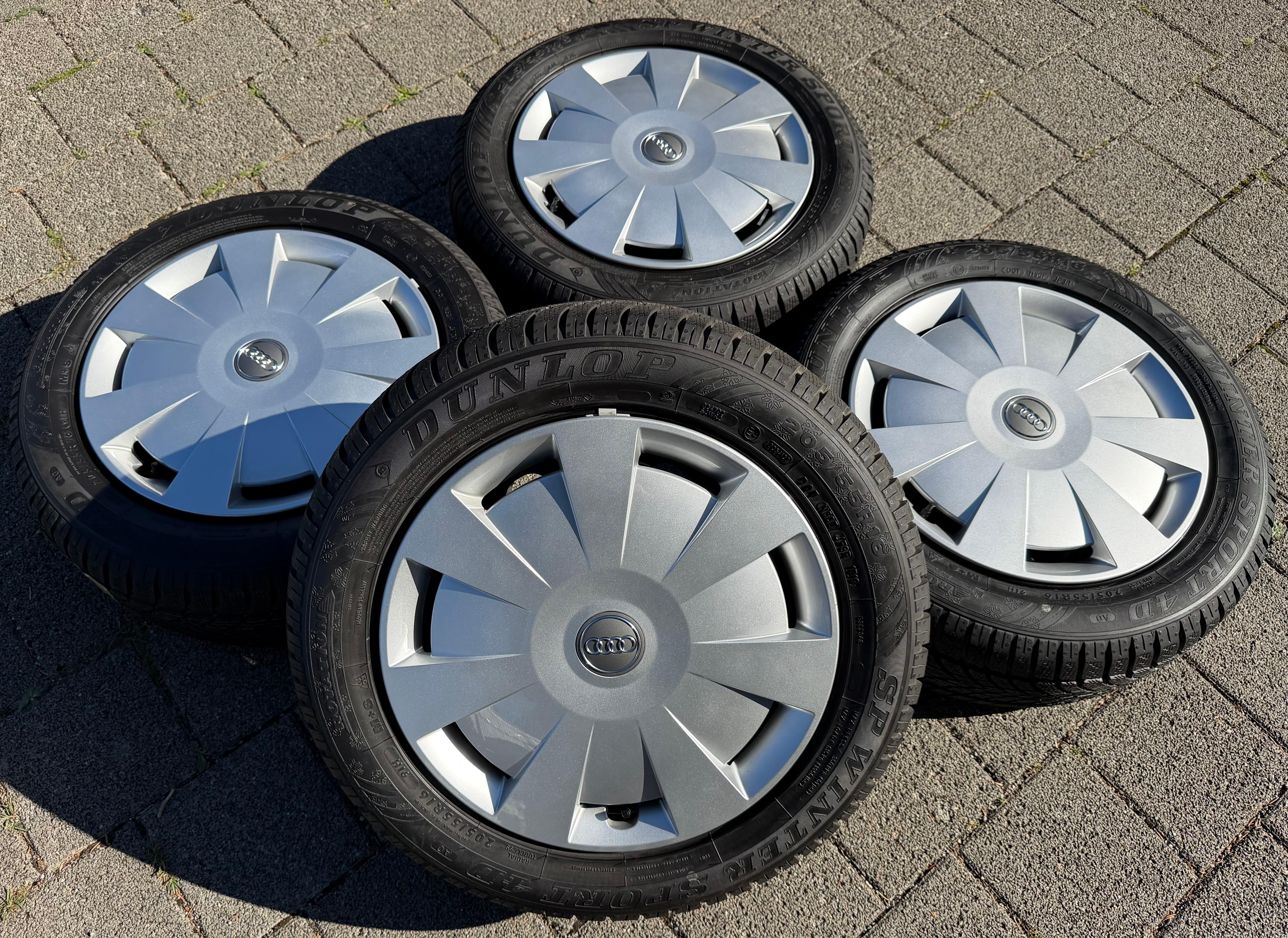 4 ruote invernali VW Golf 7 Audi A3 8V Seat Leon 5F Skoda Octavia 5E 205/55R16 91H Dunlop