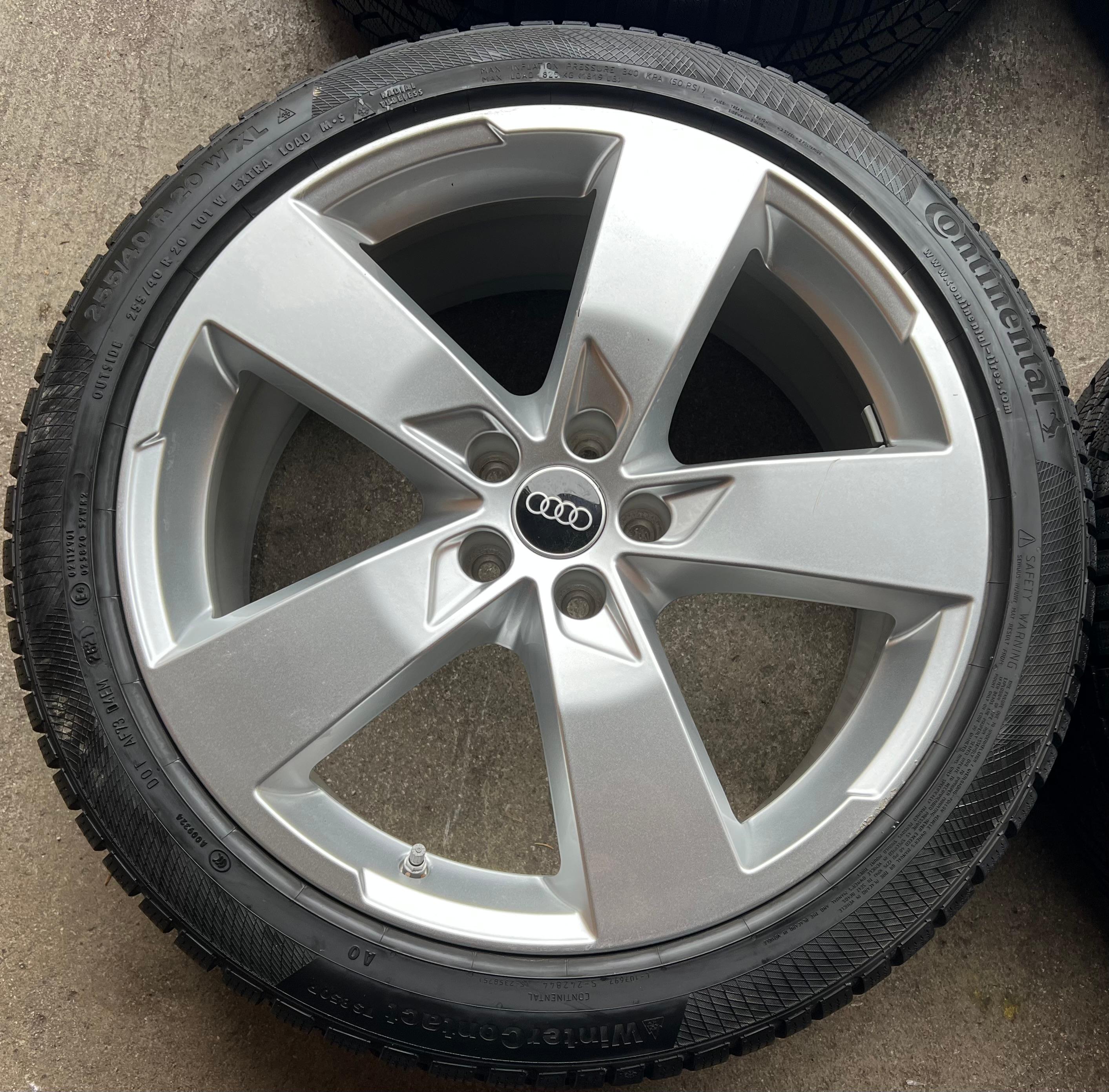 4 RUOTE IN LEGA ORIGINALI DA 20" PER L'INVERNO AUDI A6 S6 C8 4K0601025K 2022 255/40R20 101W CONTINENTAL