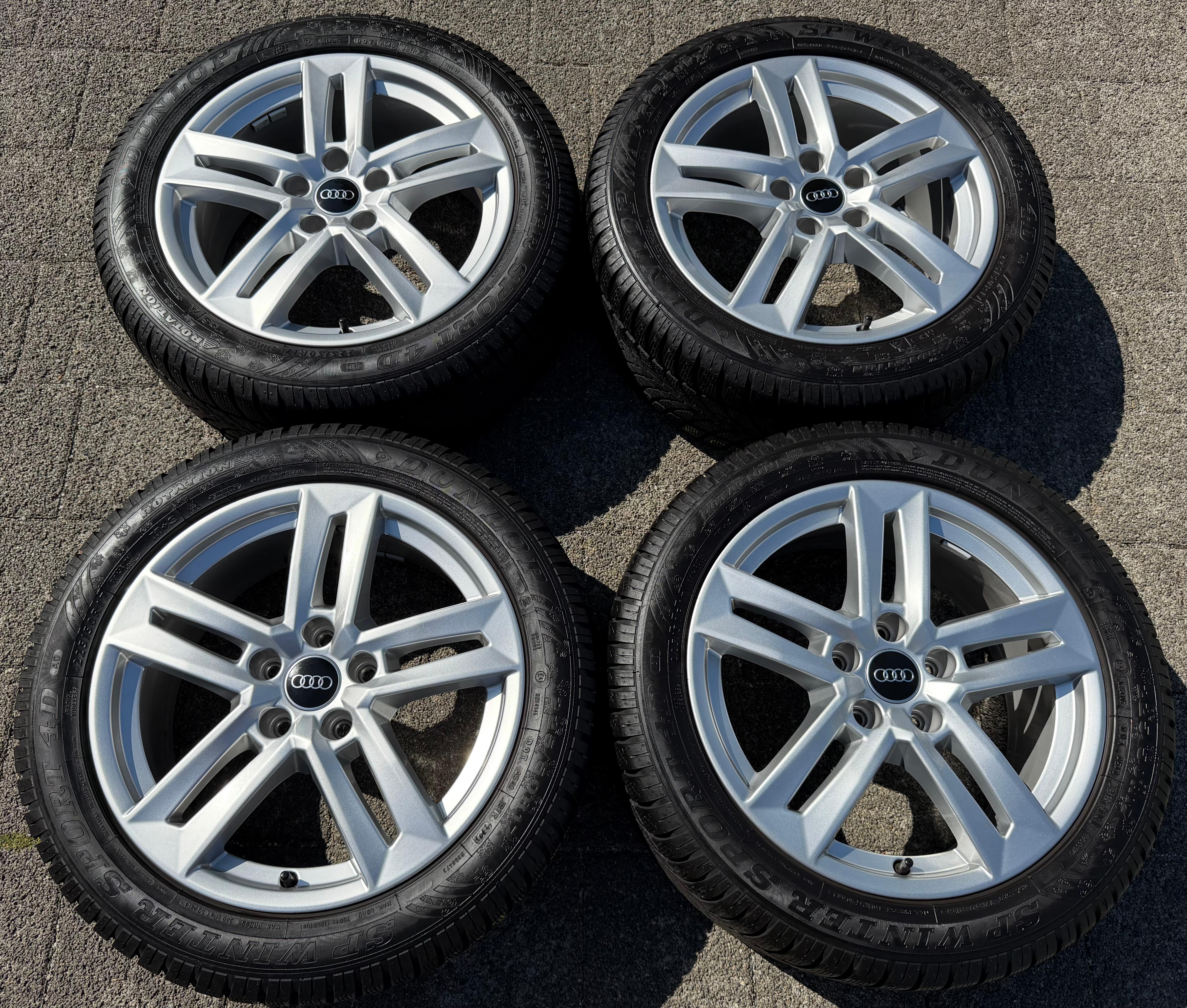 4 ruedas de invierno de aluminio originales de 17" para Audi A4 B9 8W 8W0601025P 225/50R17 98H Dunlop