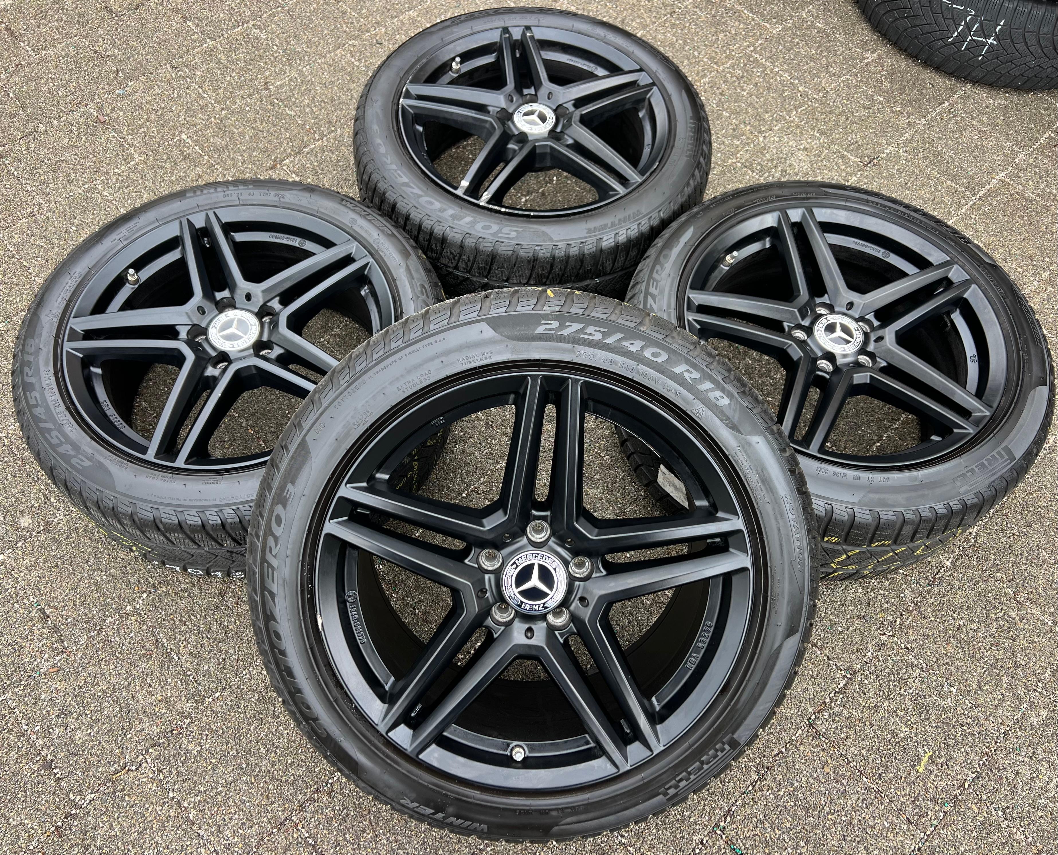 4 ALU 18" WINTERRÄDER MERCEDES E-KLASSE W213 R1ES 245/45R18 100V 275/40R18 103V