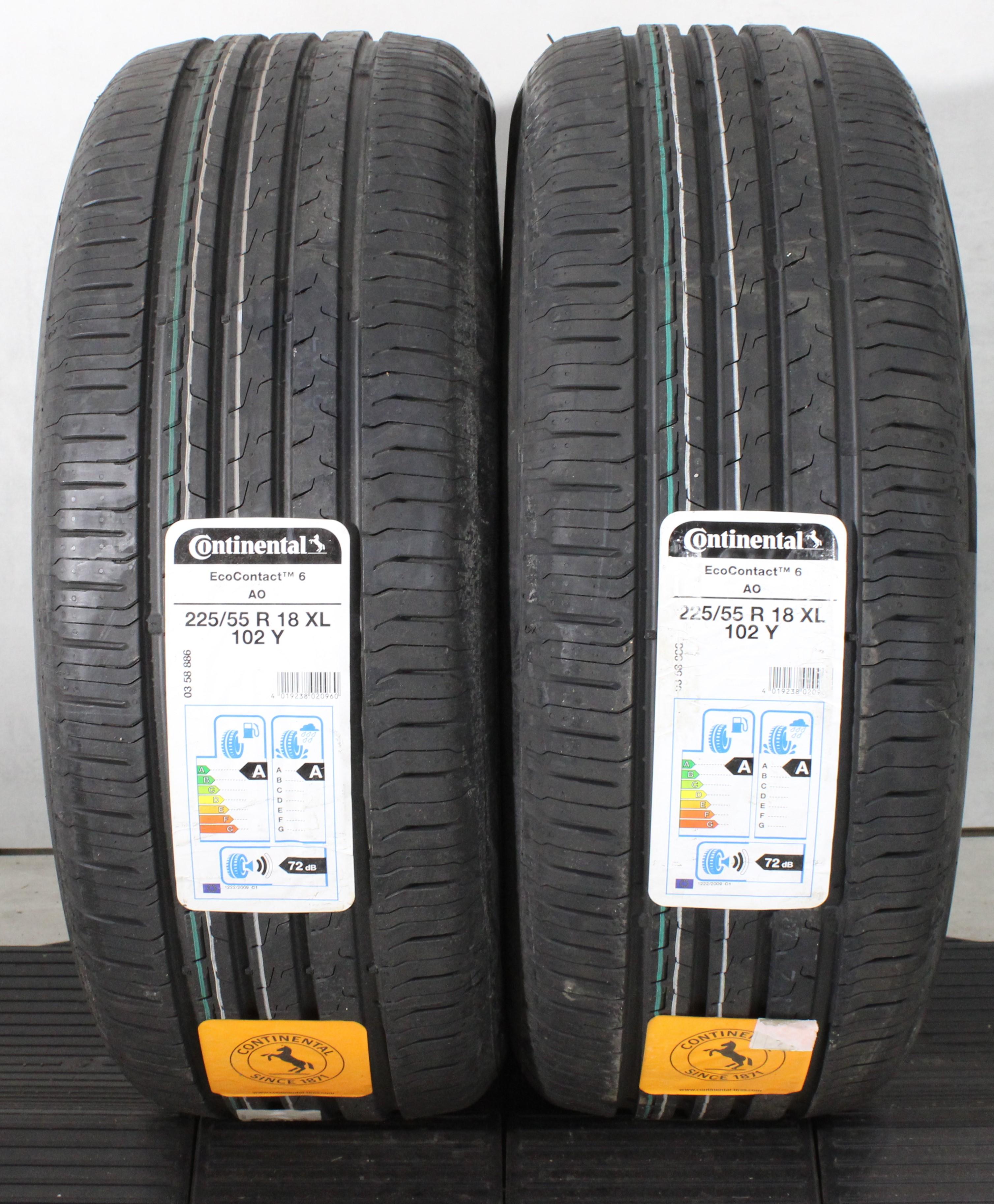 2 x 225/55R18 102Y Sommerreifen Continental Eco Contact 6 AO NEU 2019 XL
