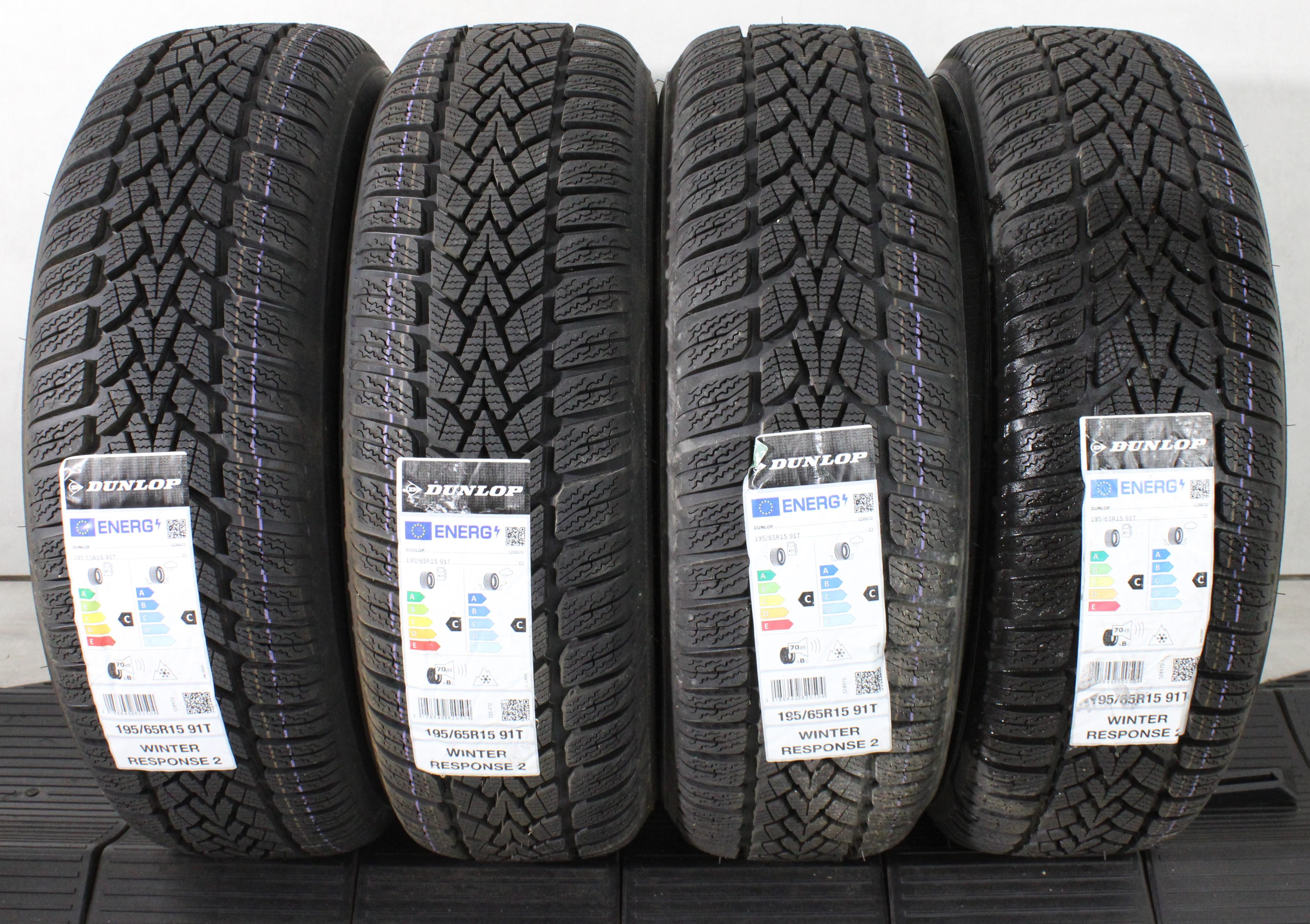 4 x 195/65R15 91T Winterreifen Dunlop Winter Response 2 2025 NEU