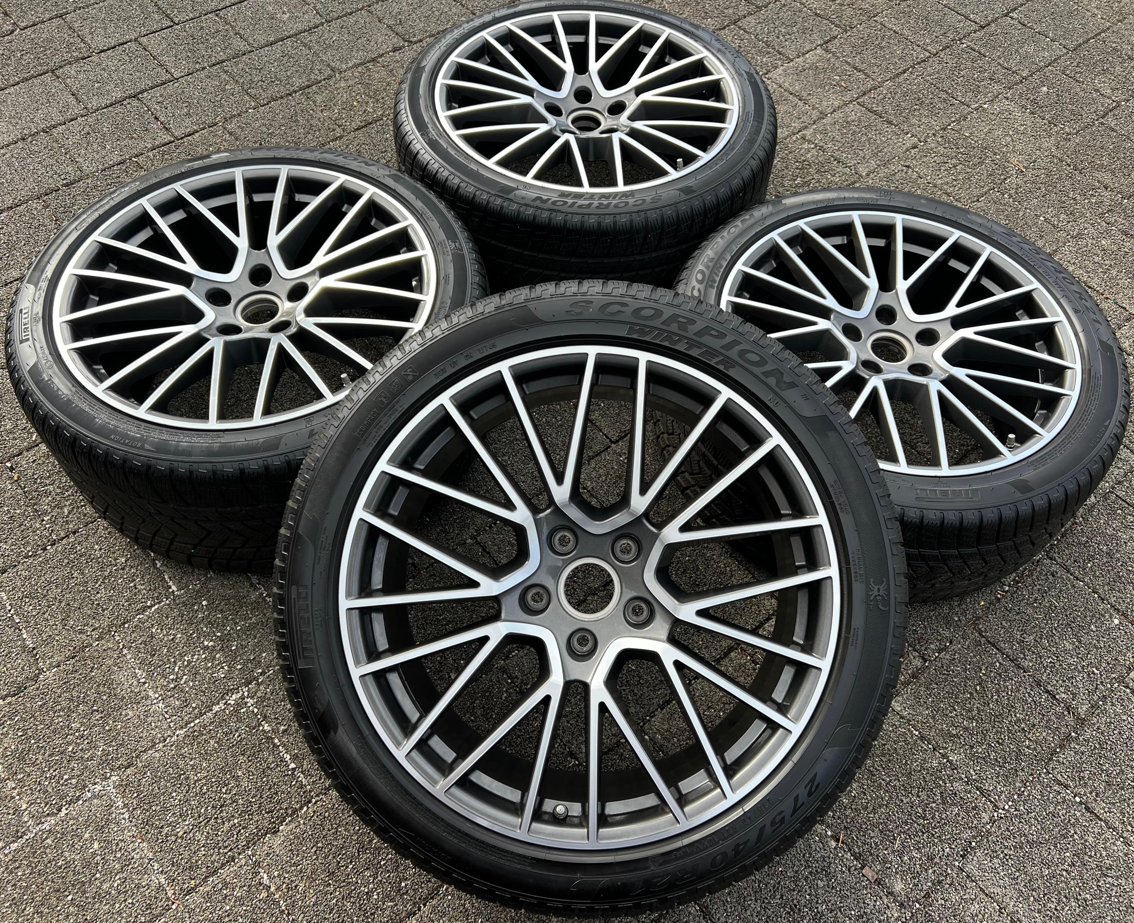 4 ORIGINAL 21" ALU WINTERRÄDER PORSCHE CAYENNE 9YA PIRELLI RDKS
