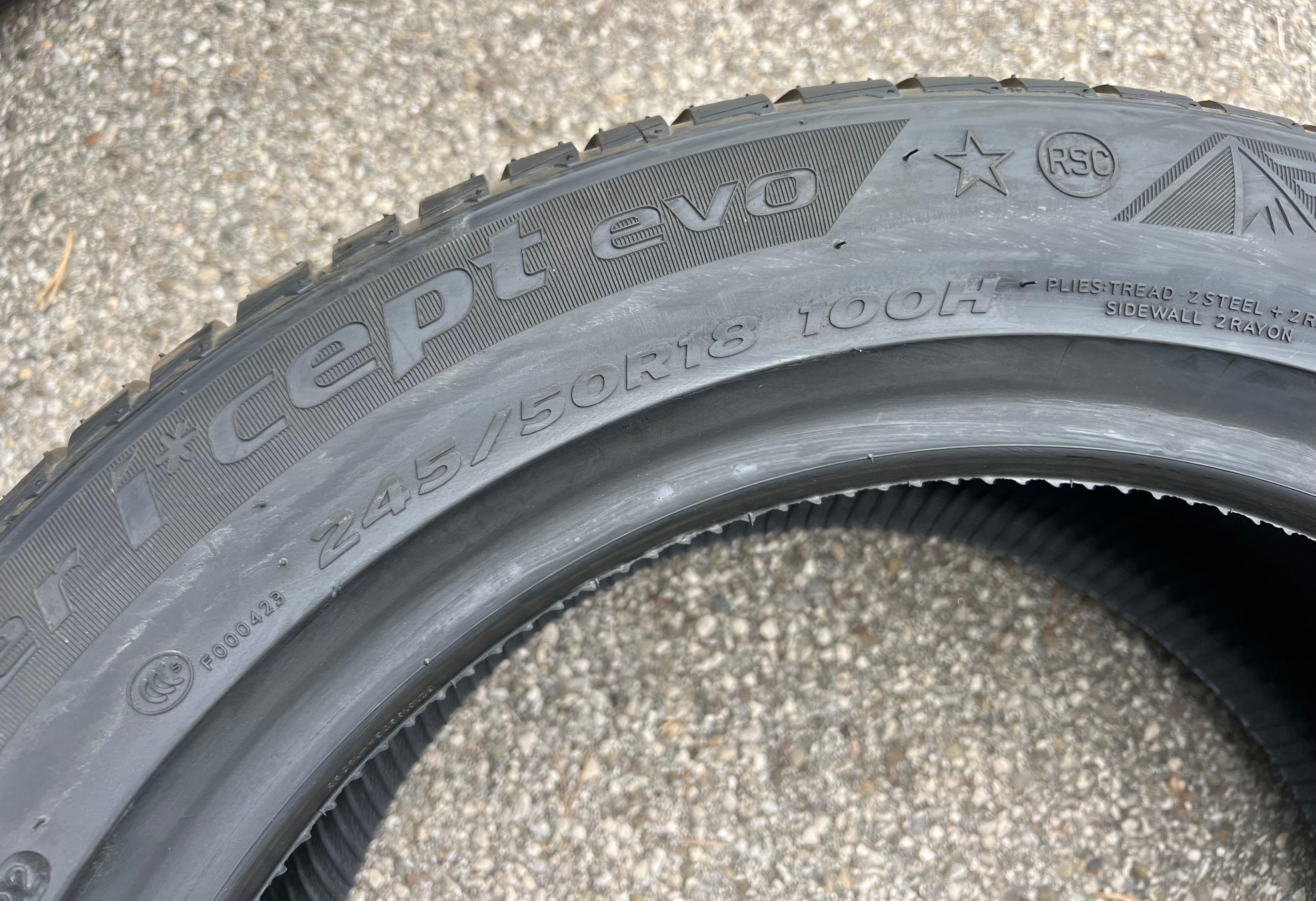 4 x 245/50R18 100H Winterreifen Hankook Winter I*Cept Evo 2 Runflat 2022 * NEU FREIHAUS