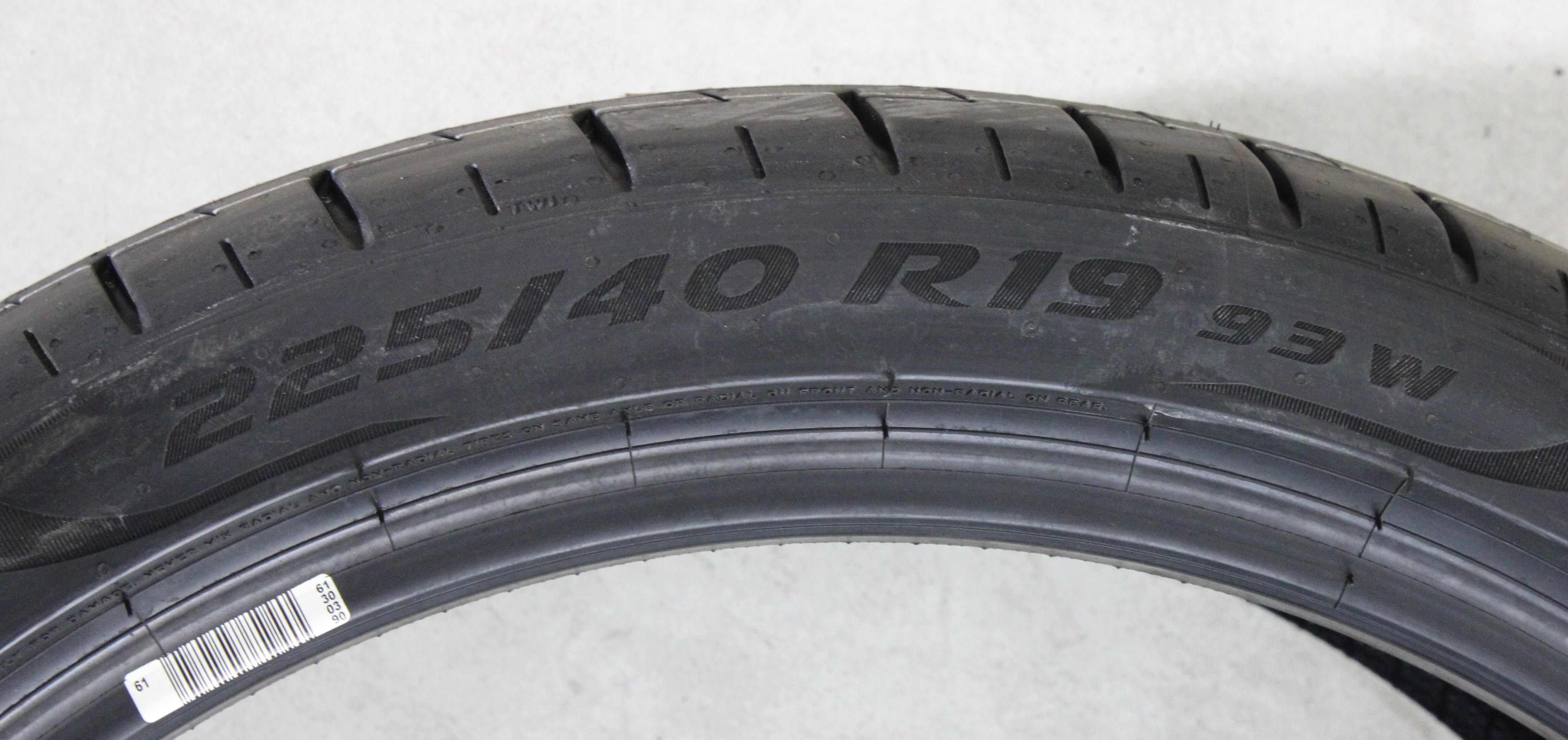 2 x 225/40R19 93W Sommerreifen Pirelli Pzero PZ4 AO Volles Profil 2024