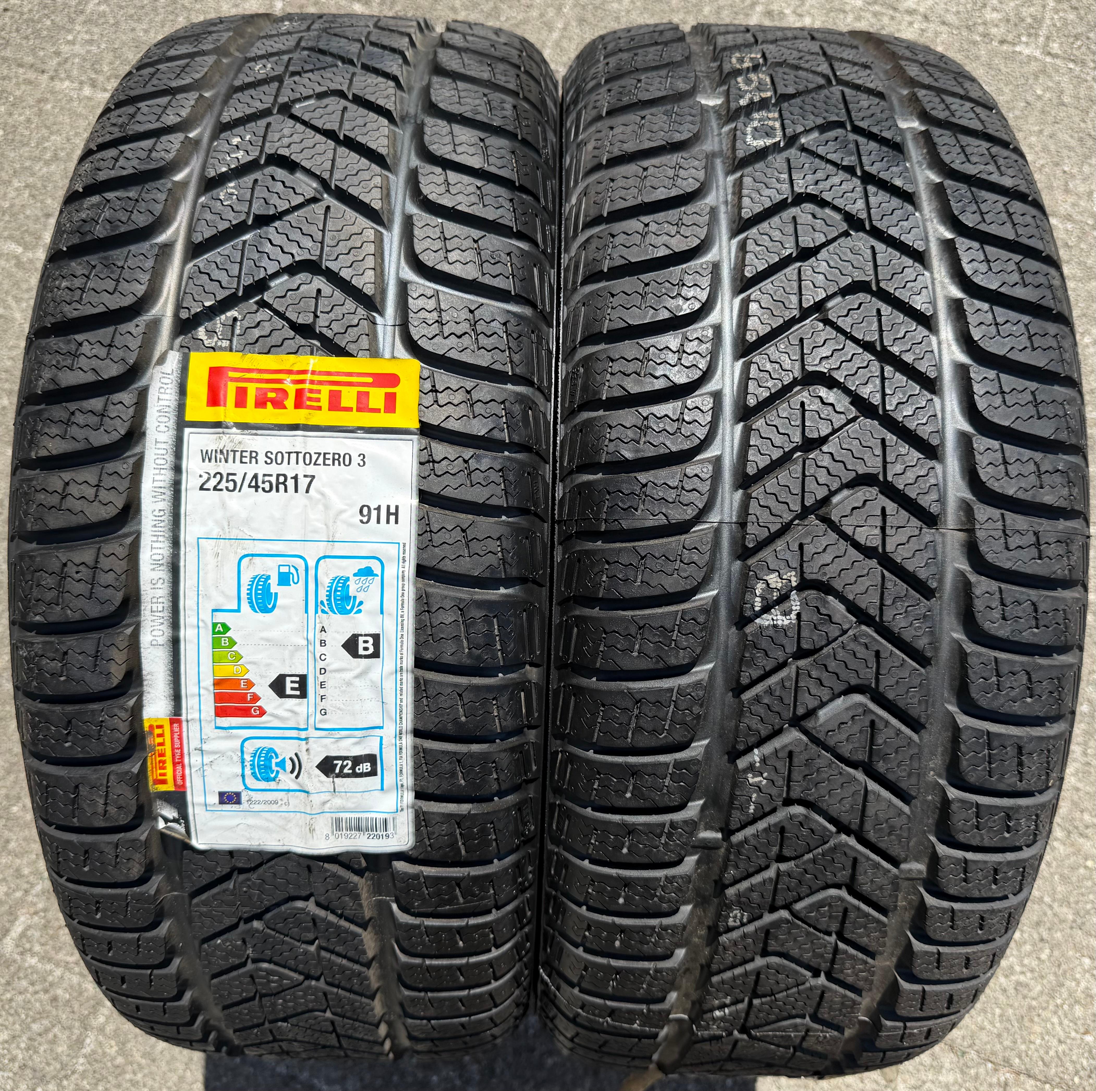 2 x 225/45R17 91H Winterreifen Pirelli Sottozero 3 NEU 2017
