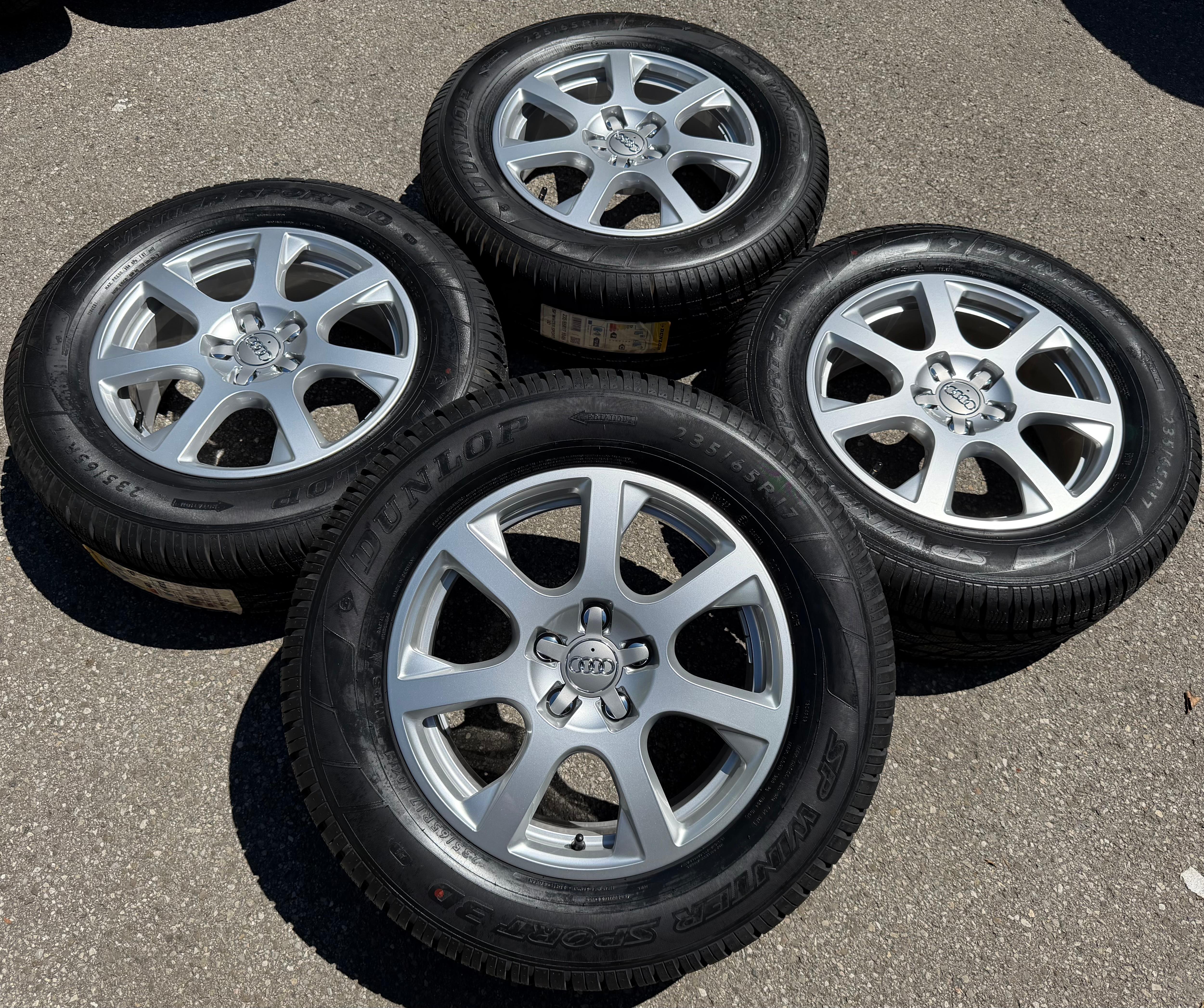 4 cerchi invernali originali in lega da 17" per Audi Q5 8R, 235/65R17 104H, 8R0601025