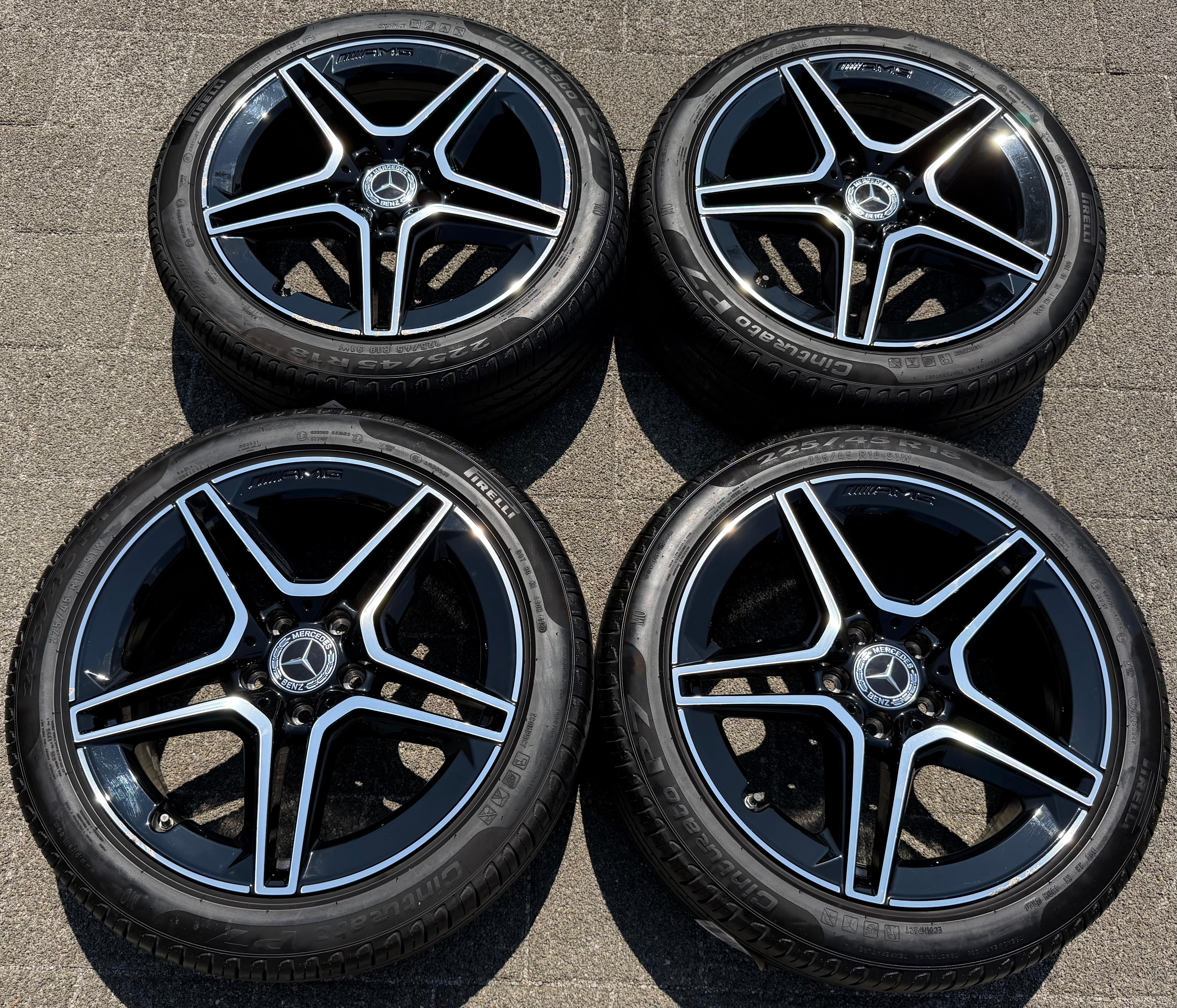 4 ORIGINAL 18" ALU SOMMERRÄDER AMG MERCEDES A-KLASSE W177 B-KLASSE W247 CLA W118 FREIHAUS
